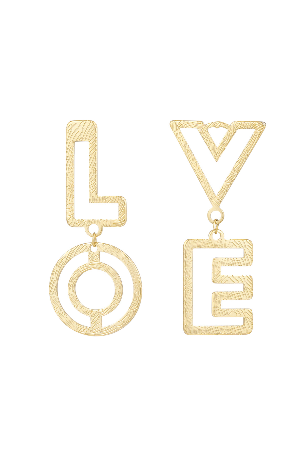 Earrings LOVE - gold h5 