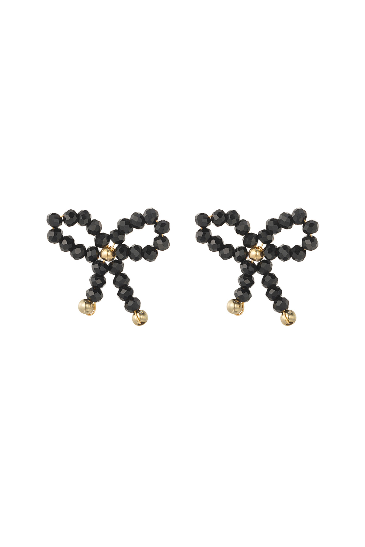 Boucles d'oreilles noeud essentiel - noir h5 