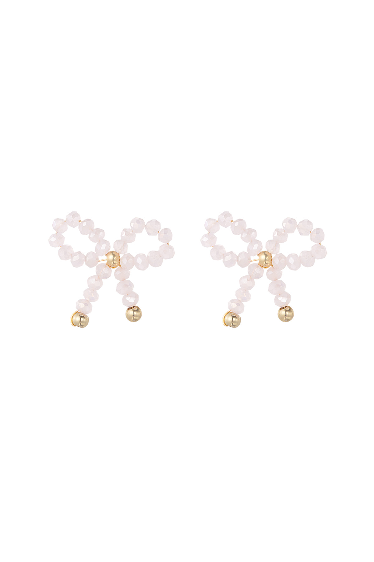 Boucles d'oreilles noeud essentiel - rose clair h5 