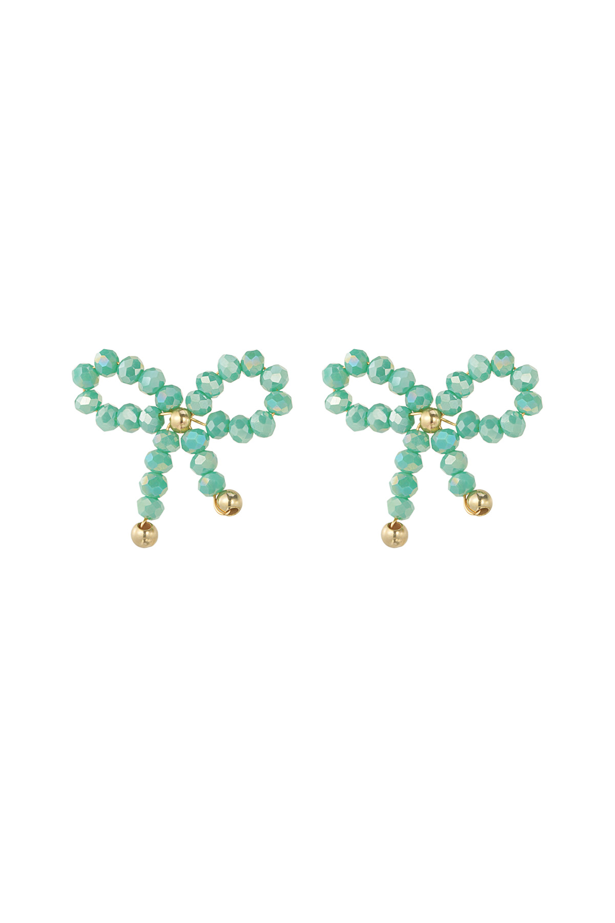 Boucles d'oreilles noeud essentiel - vert h5 