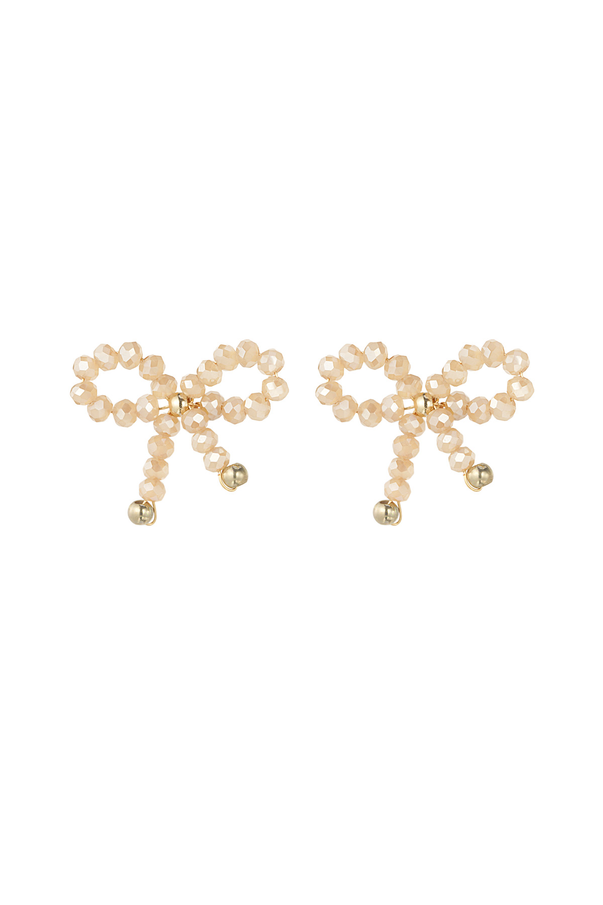 Earrings bow essential - beige h5 