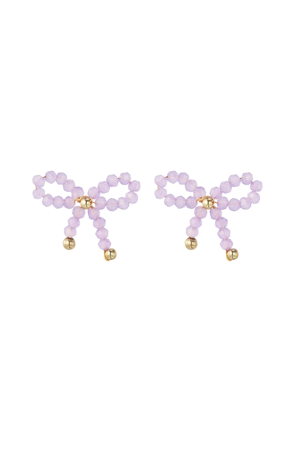 Boucles d'oreilles noeud essentiel - lilas h5 