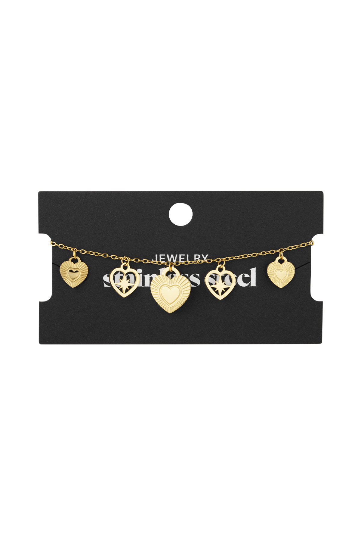 Leidenschaftliches Herz-Charm-Armband – Gold h5 Bild3