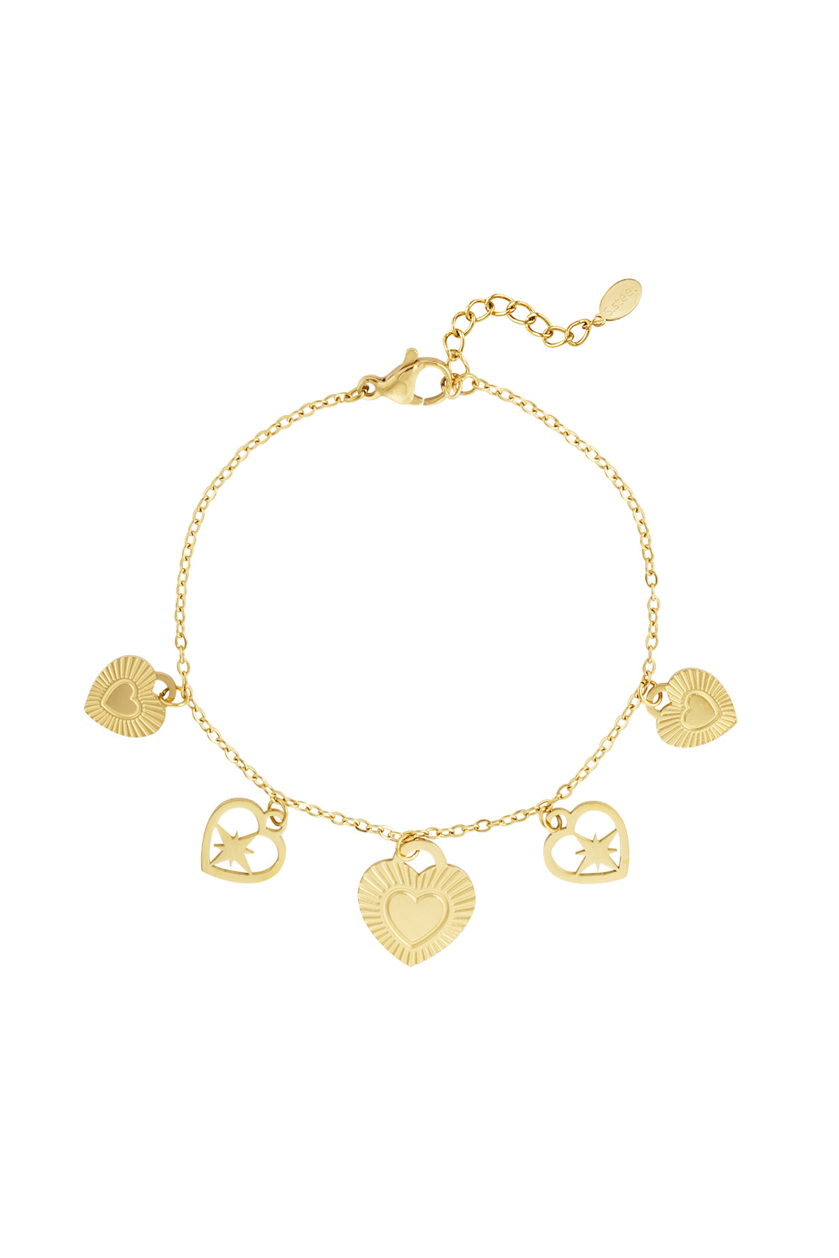 Bracciale con ciondoli a cuore appassionato - oro h5 