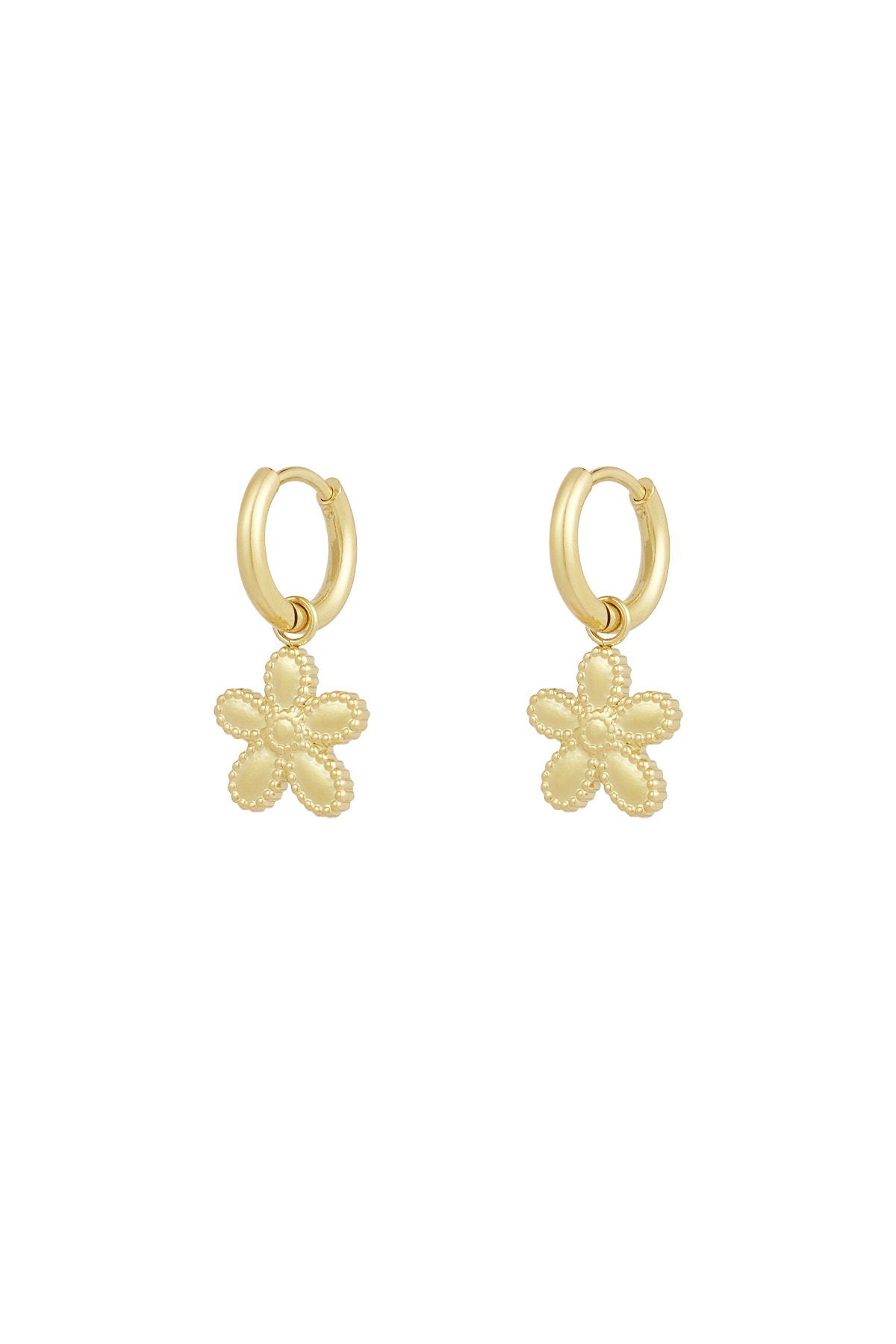 Simple flower earrings - gold