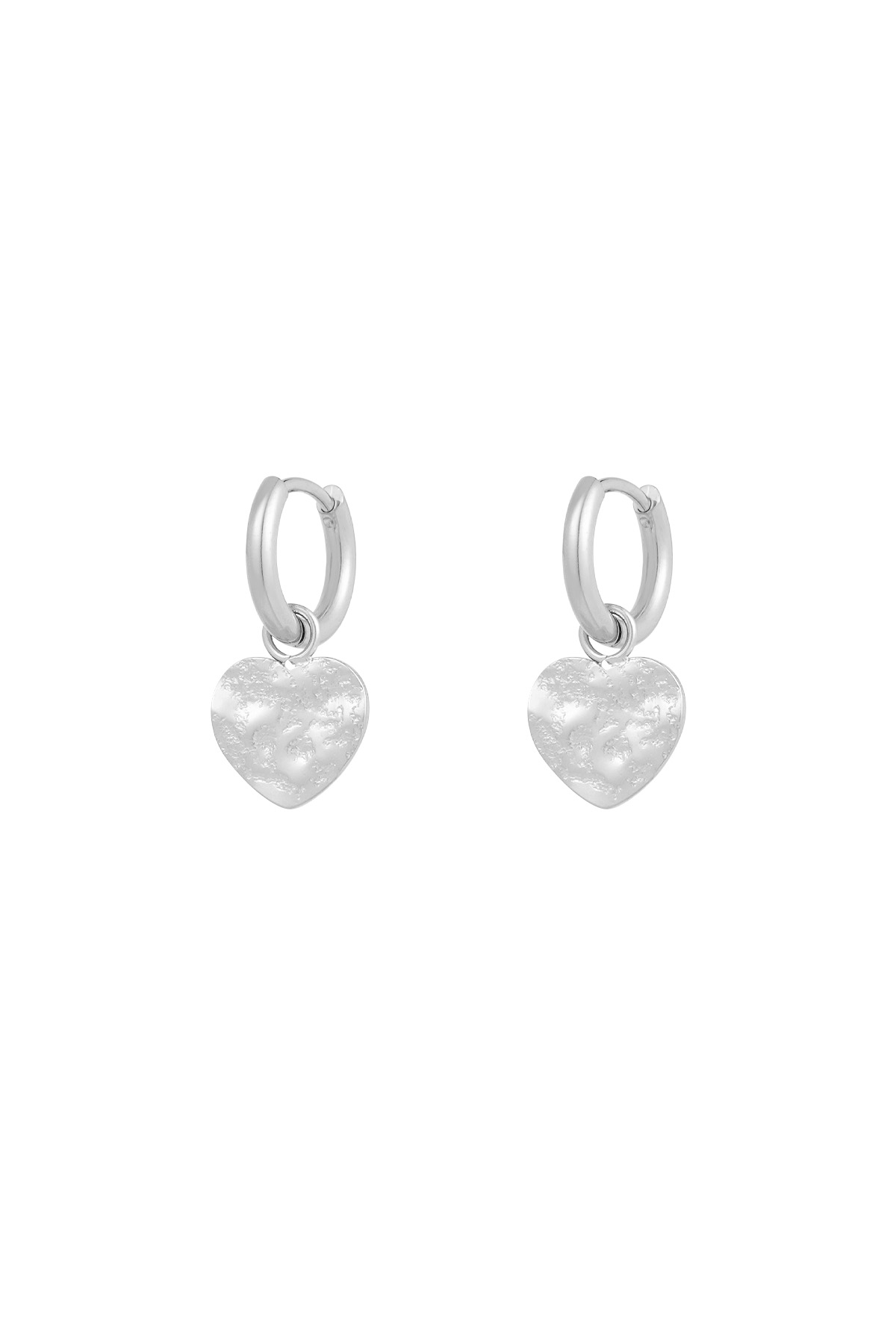 Earrings heart for you - silver h5 