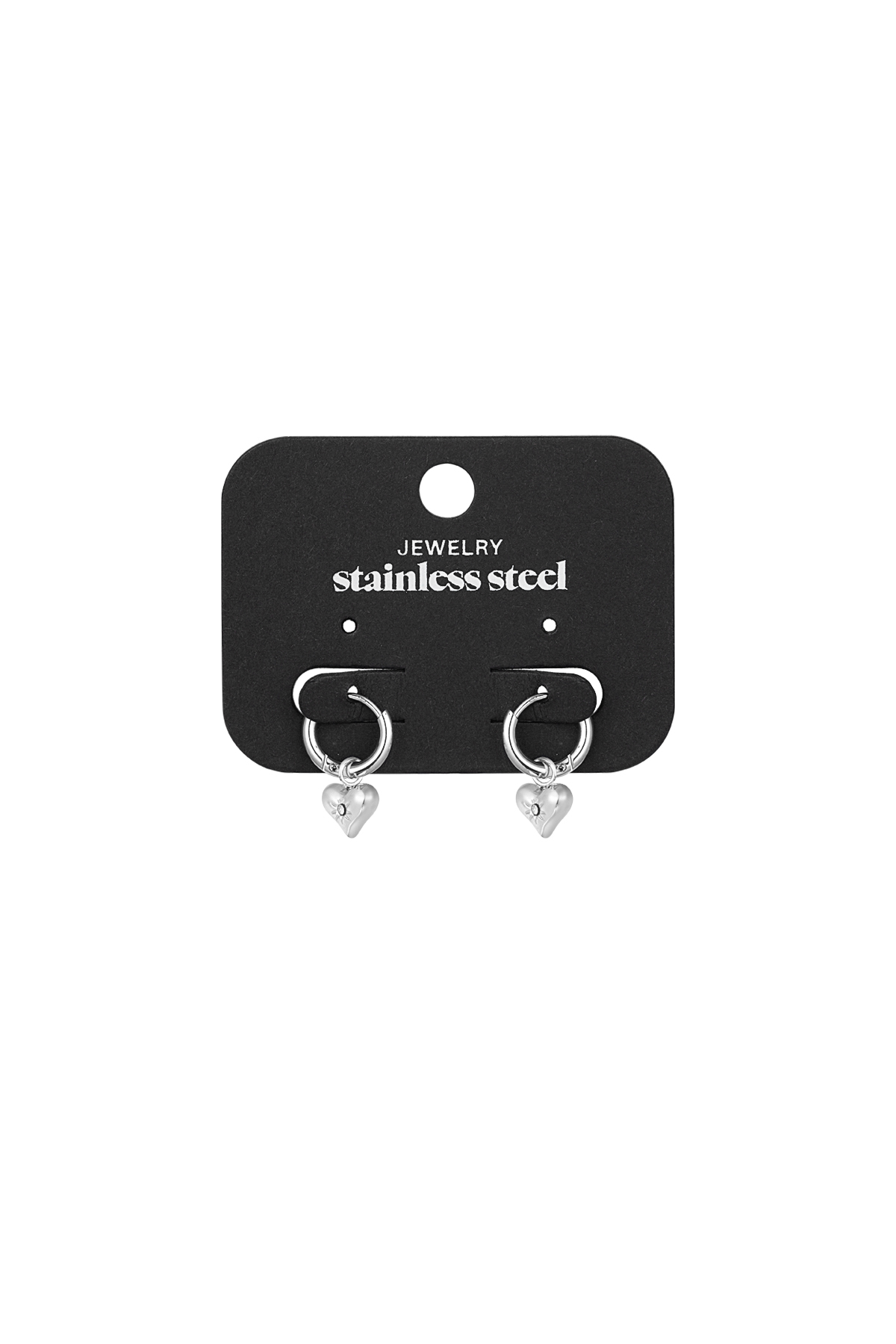 Earrings heart hue - silver h5 Picture3