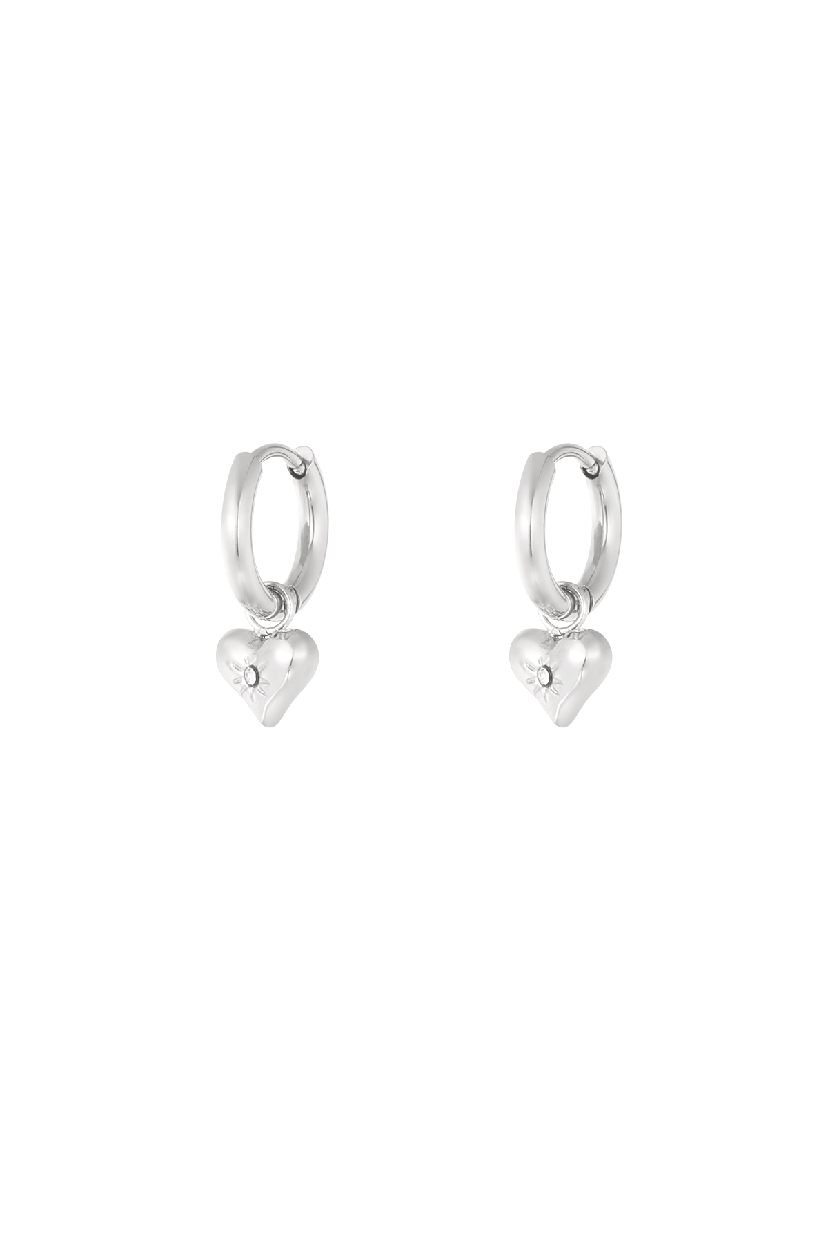 Boucles d'oreilles teinte coeur - argent h5 