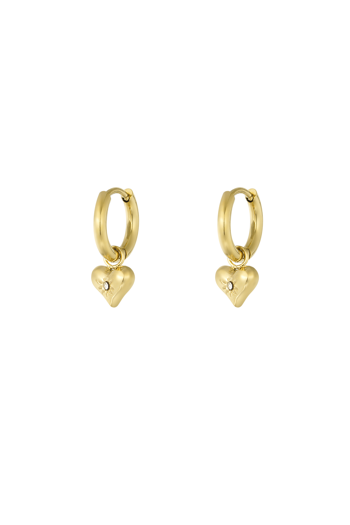 Earrings heart hue - gold h5 