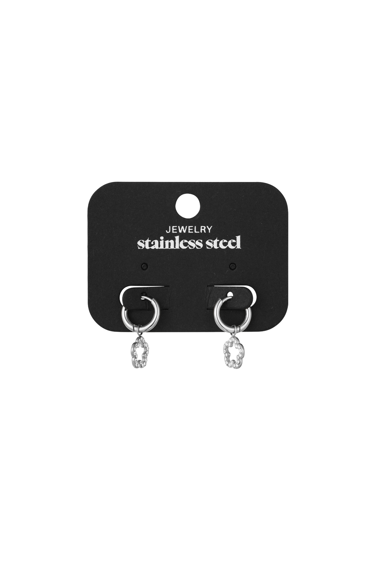 Boucles d'oreilles fleur scintillante - argent h5 Image3