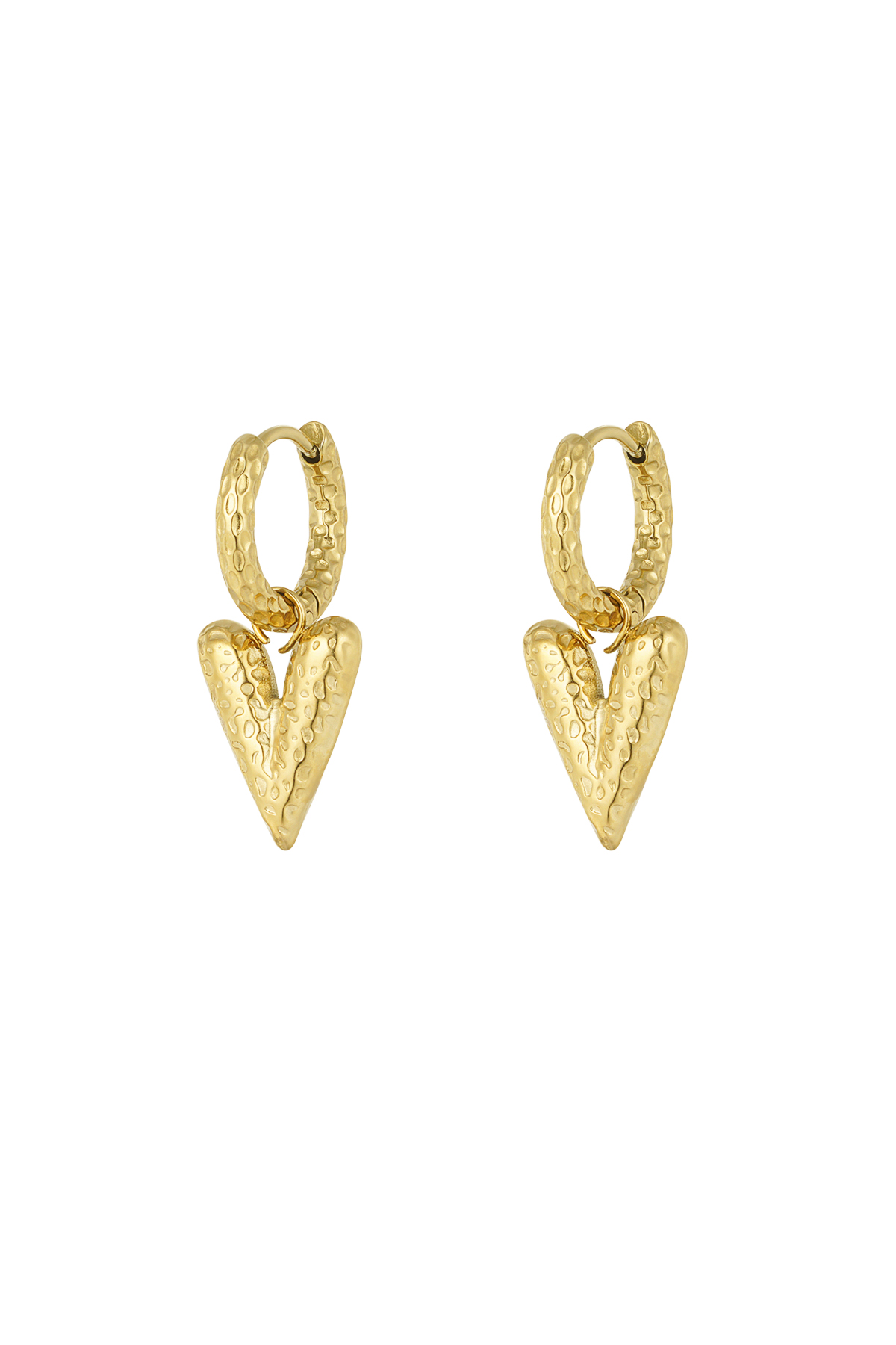 Pendientes Love on top con estructura - Color dorado