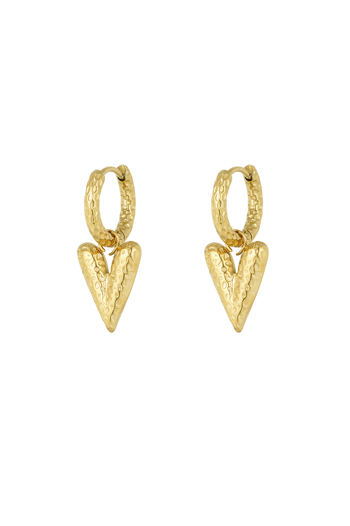 Love on top earrings with structure - gold 