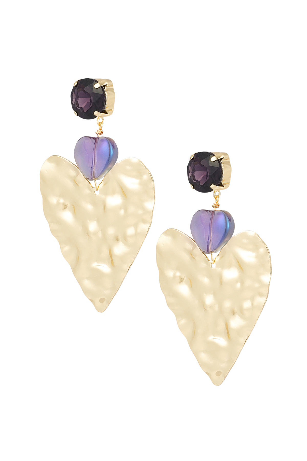 Boucles d'oreilles déclaration d'amour - violet  h5 