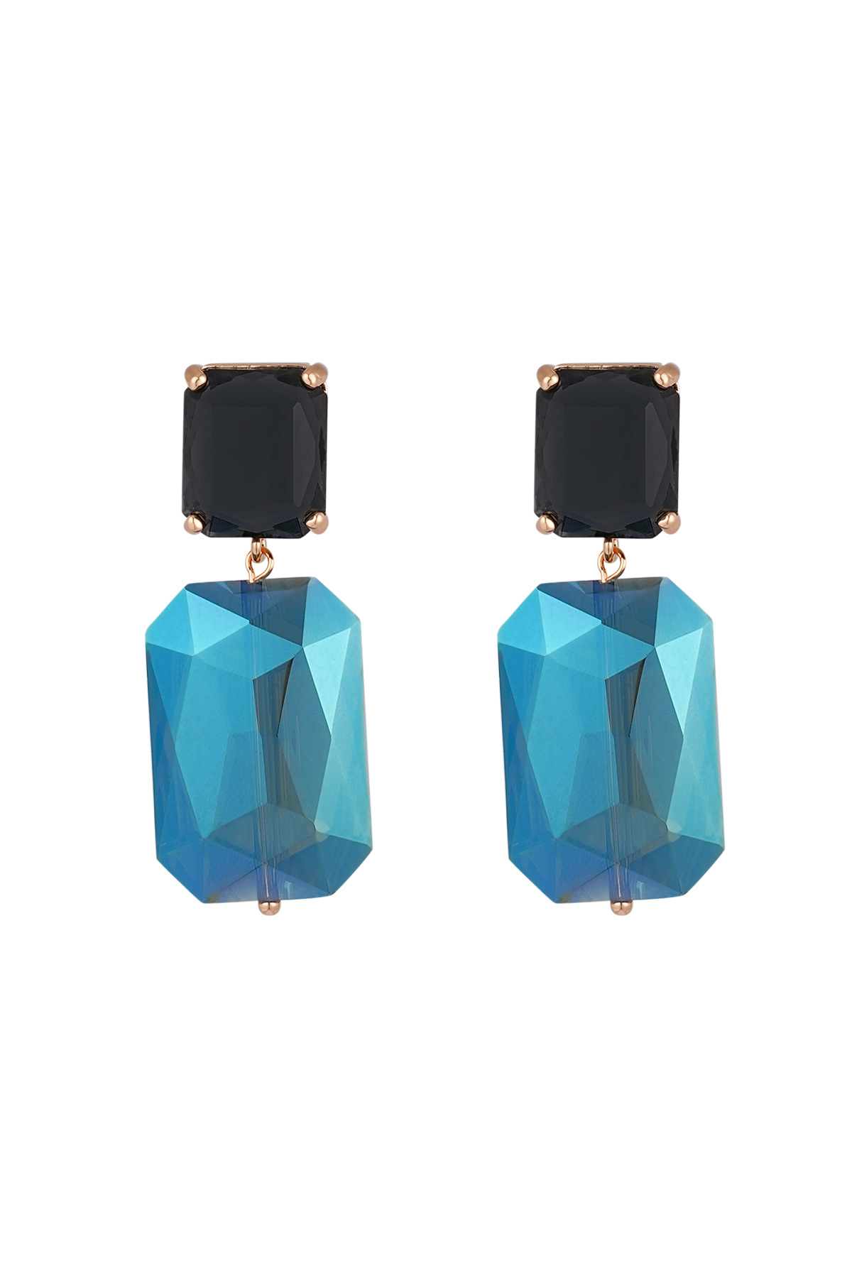 Boucles d'oreilles brillantes - bleu  h5 