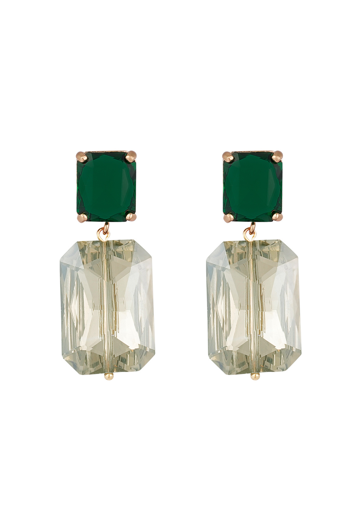 Boucles d'oreilles brillantes - vert  h5 