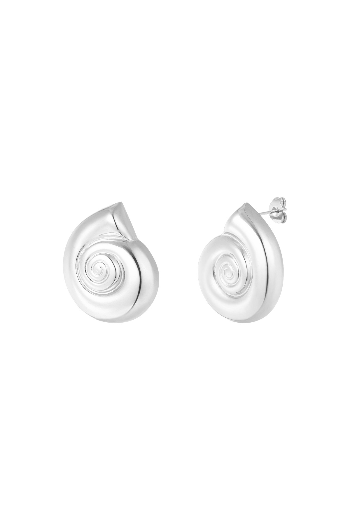 Earrings swirly shell - silver 