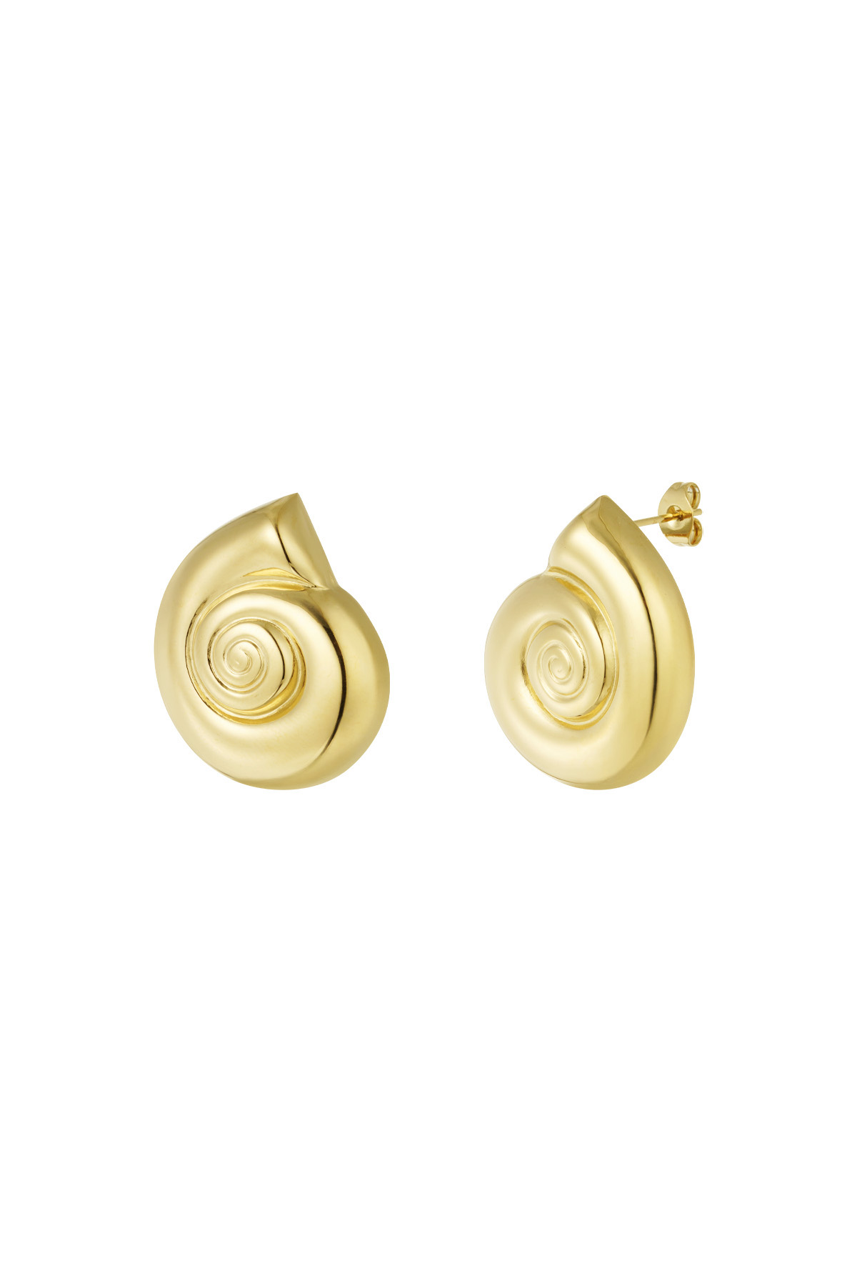 Earrings swirly shell - gold