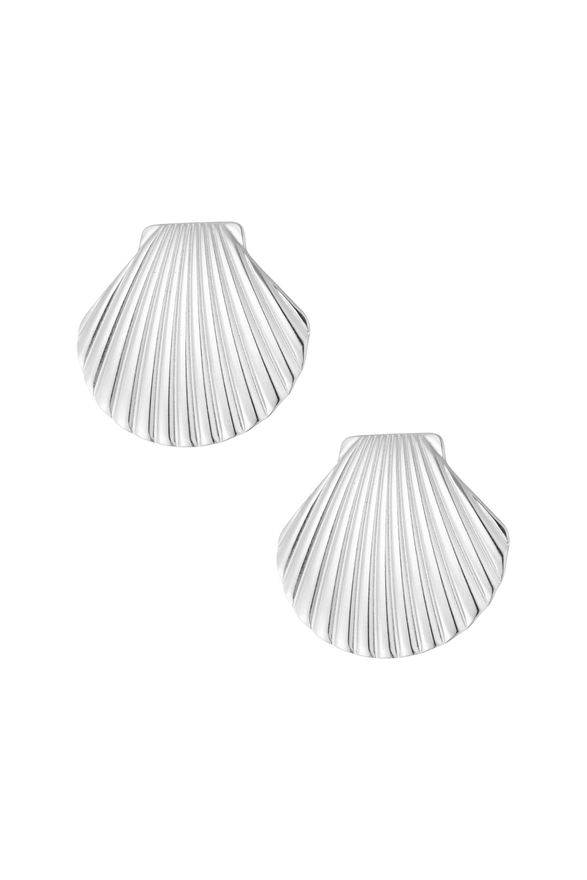 Shell statement earrings - silver 