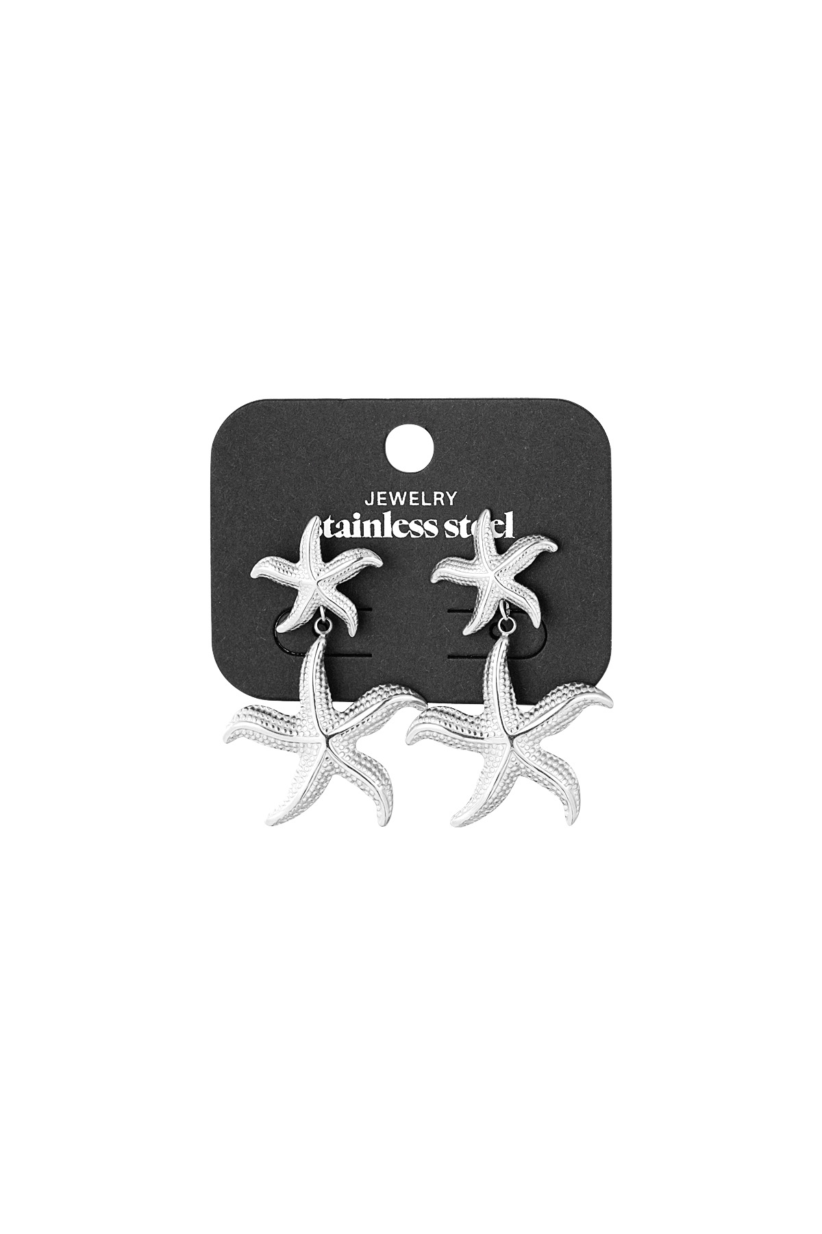 Boucles d'oreilles double étoile de mer - argent h5 Image3