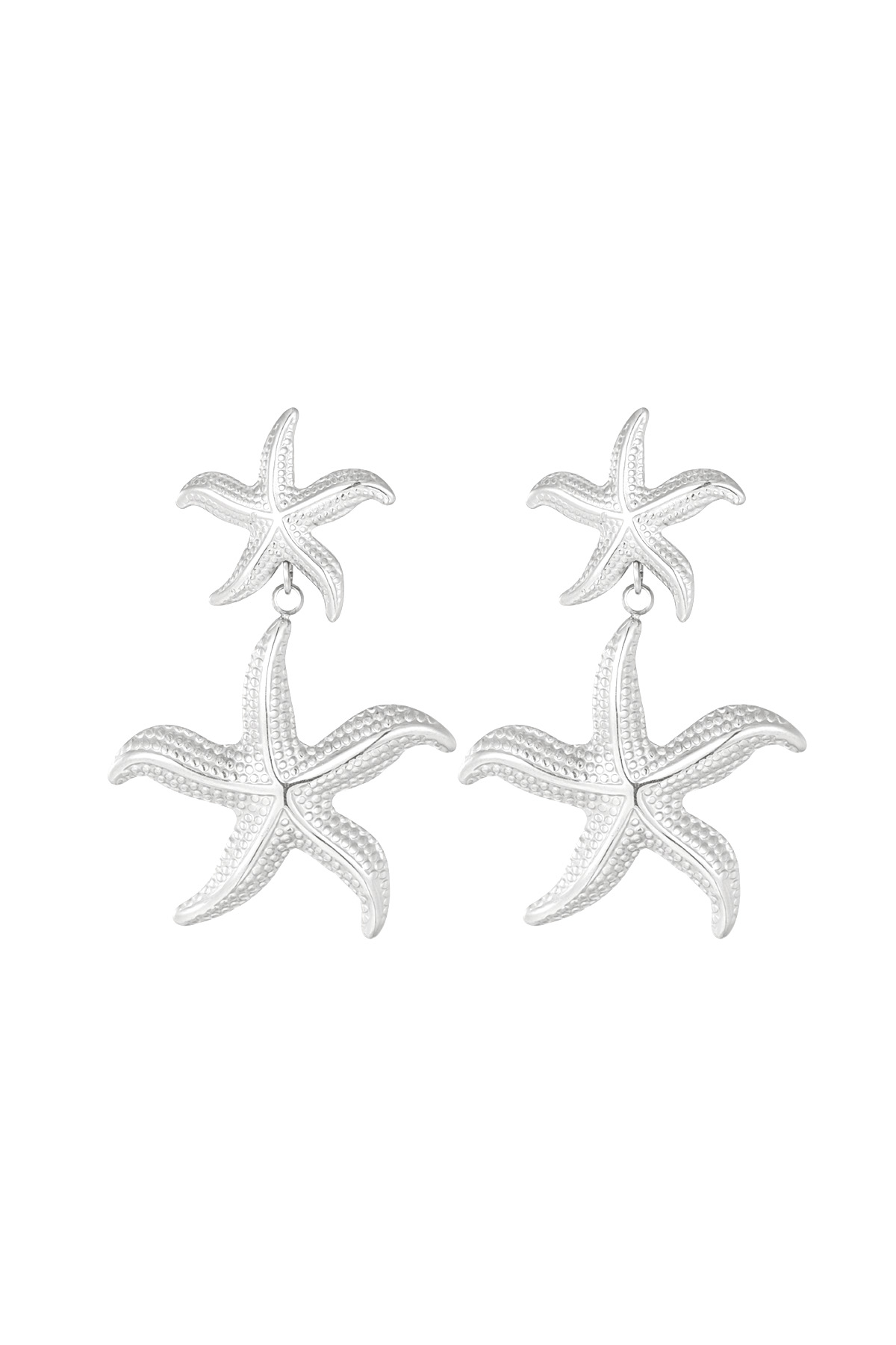 Pendientes doble estrella de mar - plata