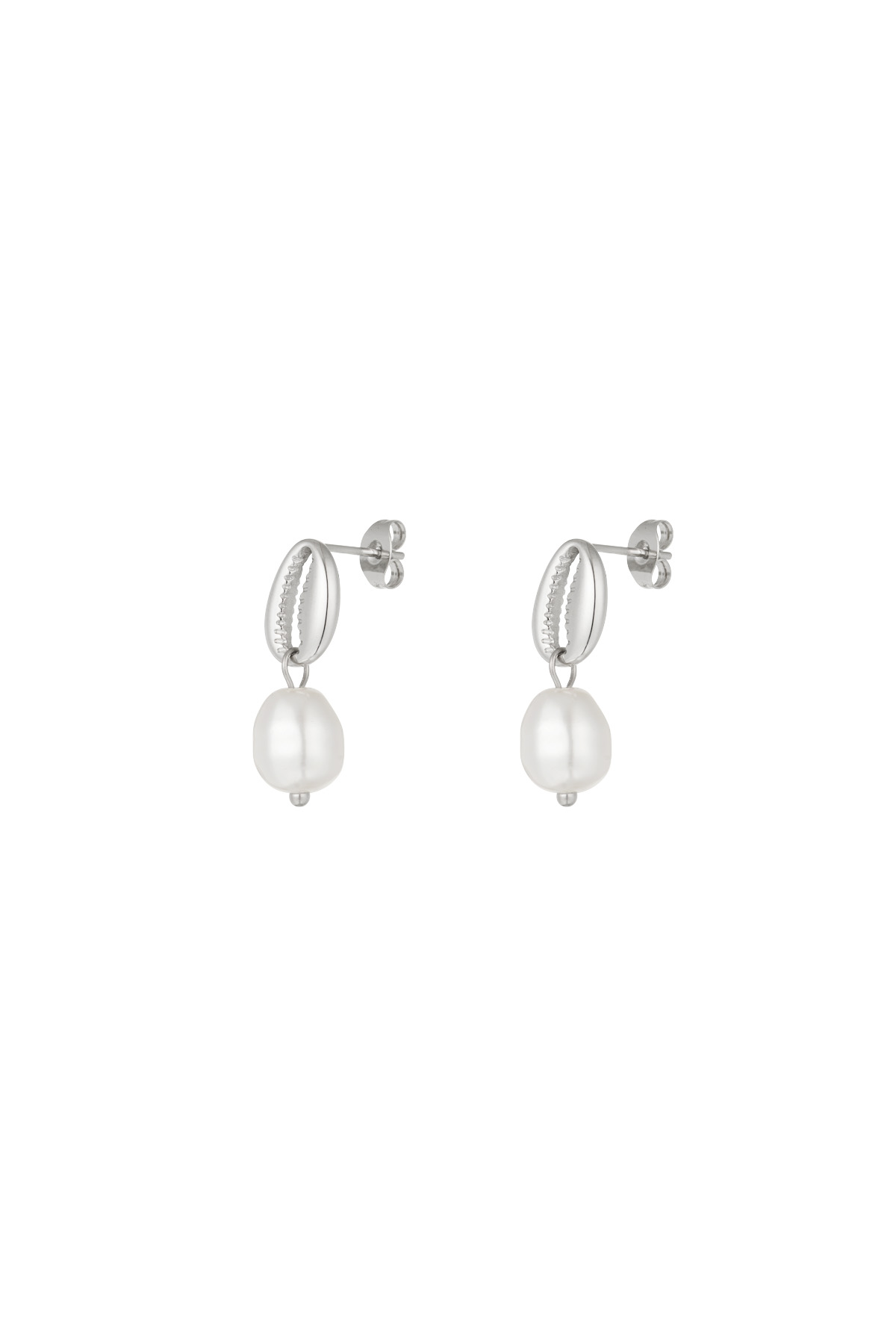 Earrings pearl shell - silver