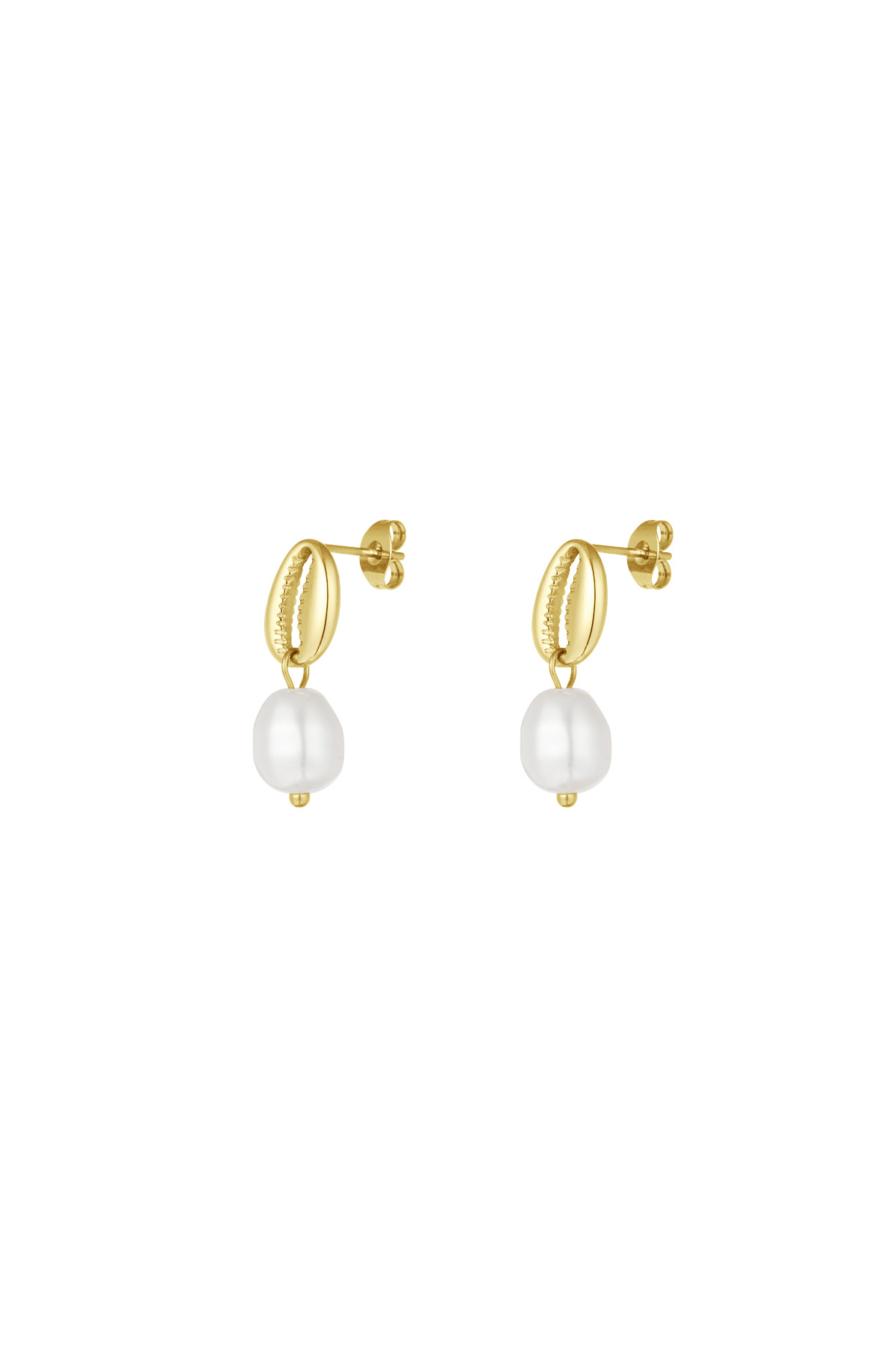 Earrings pearl shell - gold