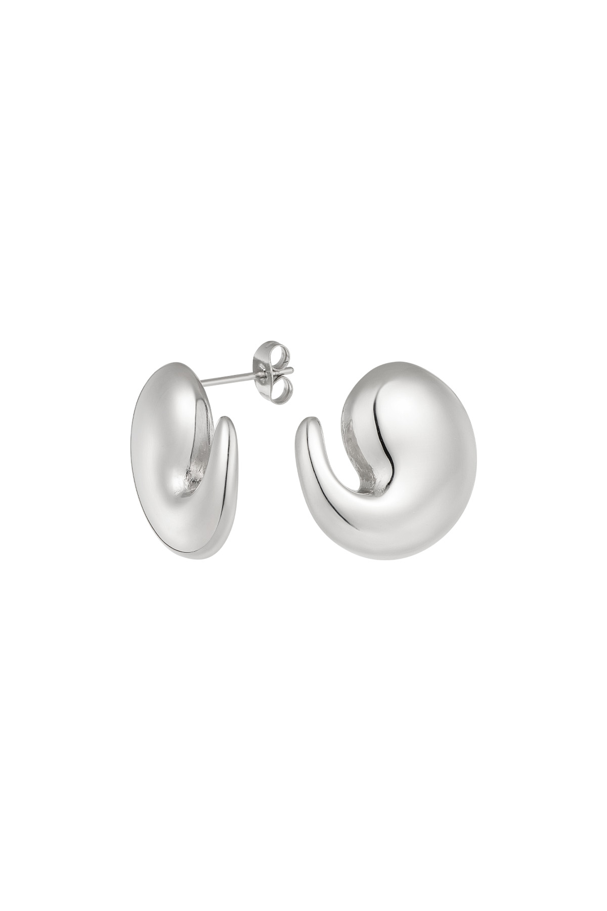 Earrings wave waze - silver h5 
