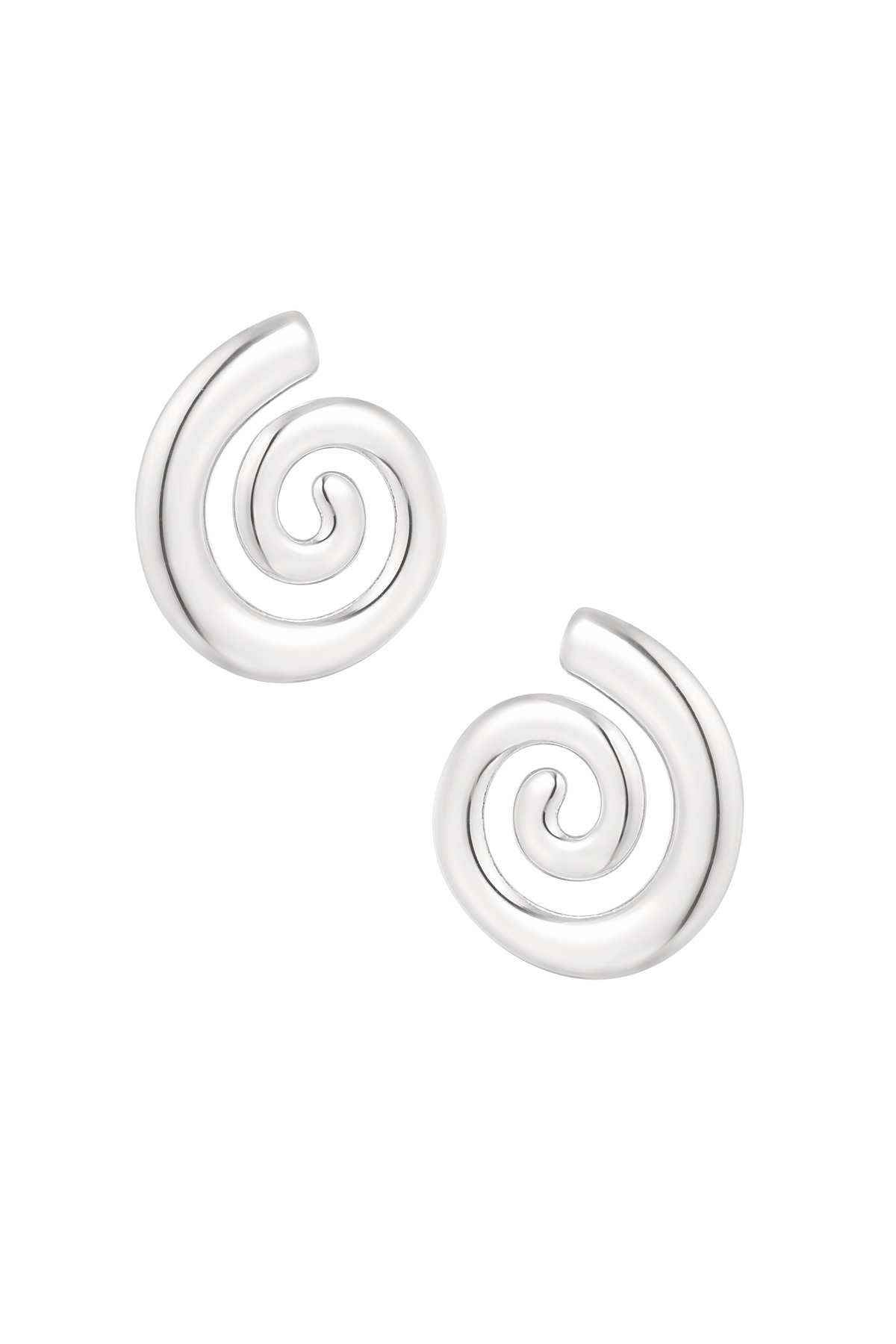 Earrings small swirly wave - silver h5 