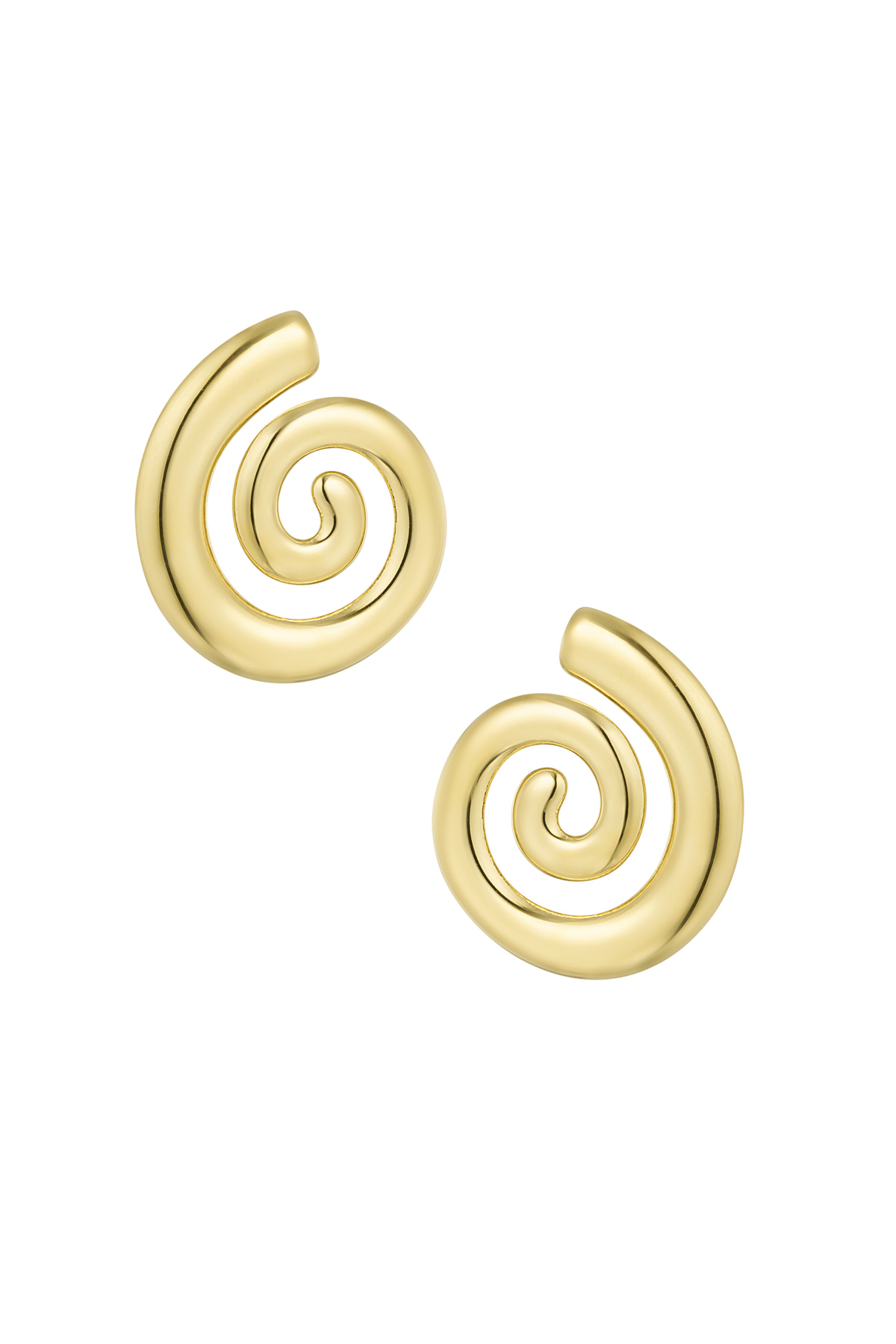 Earrings small swirly wave - gold h5 