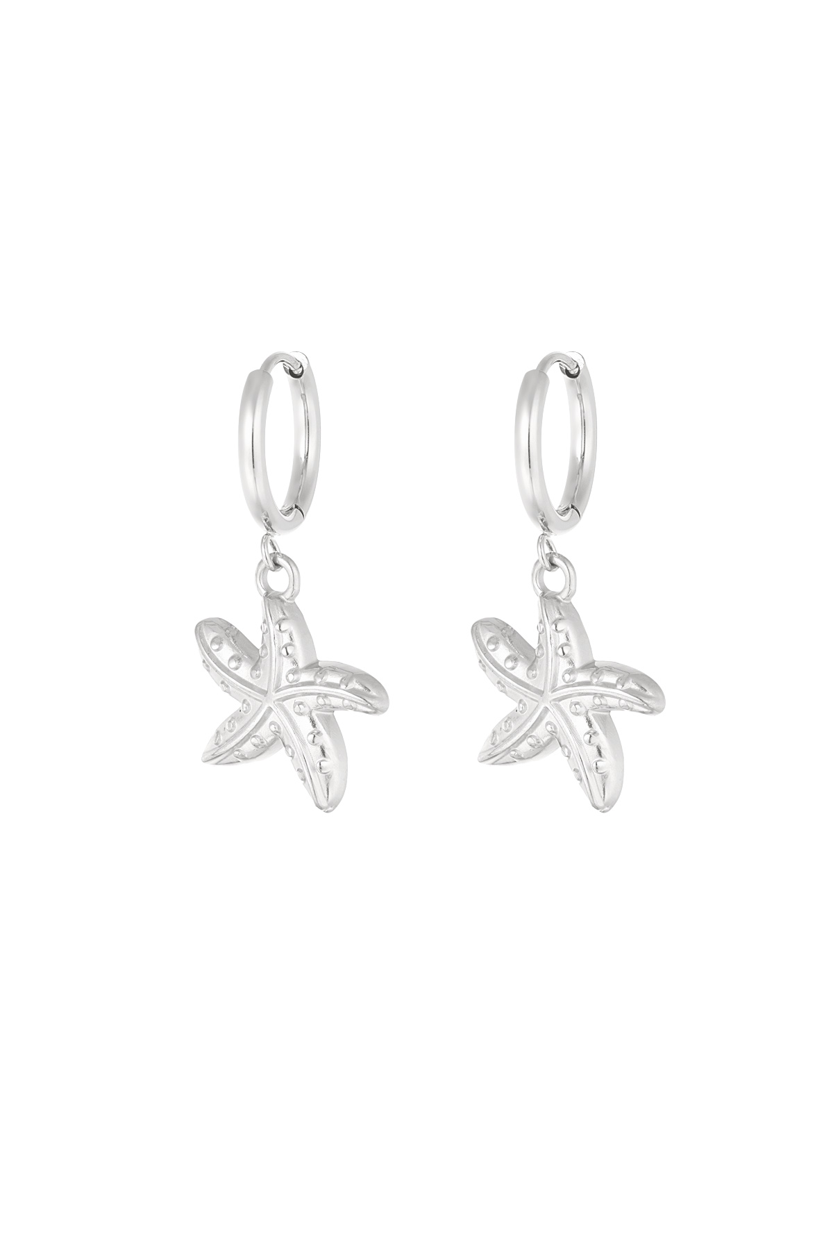 Earrings special starfish - silver h5 