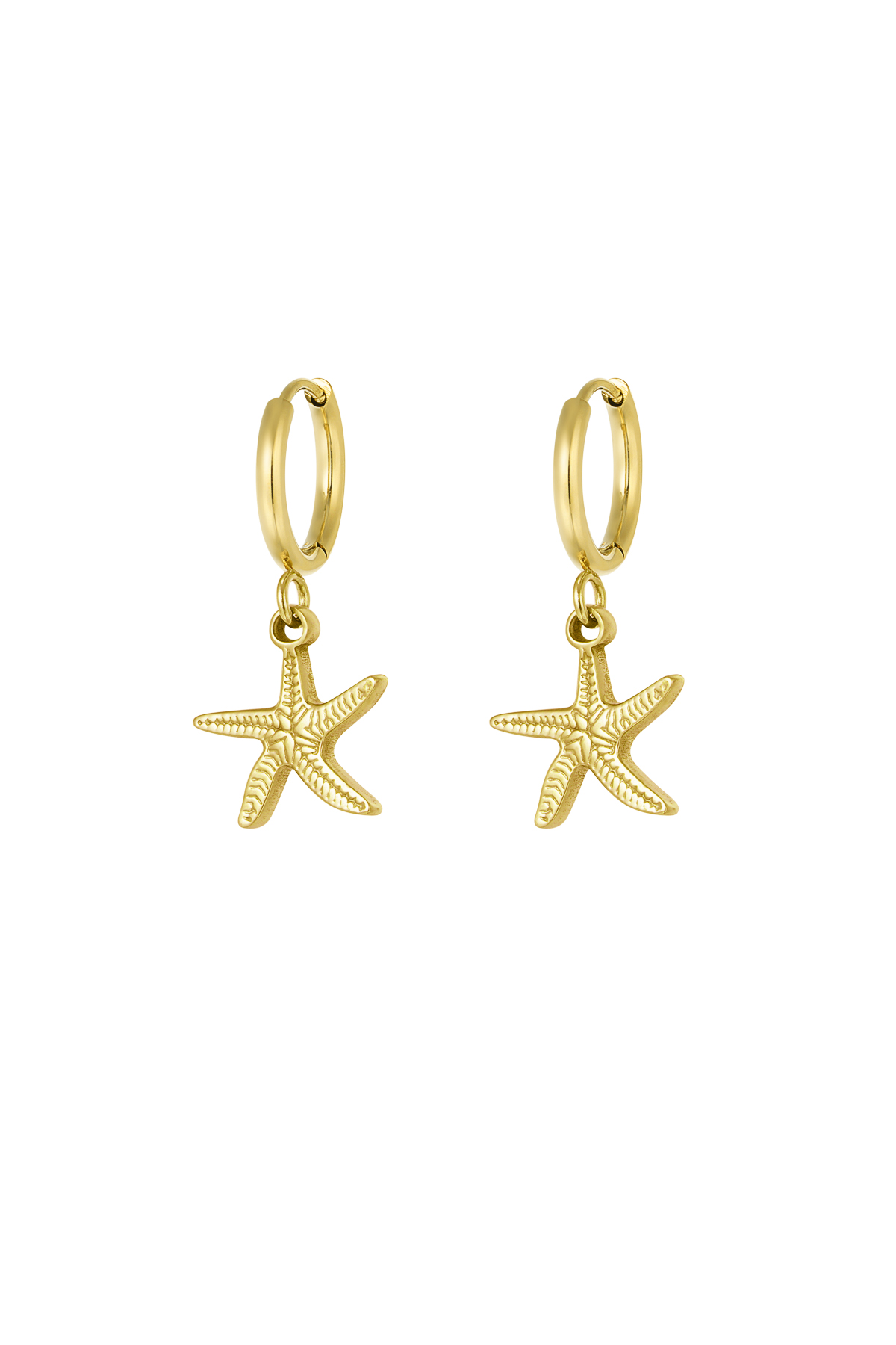 Boucles d'oreilles simple étoile de mer - dorées