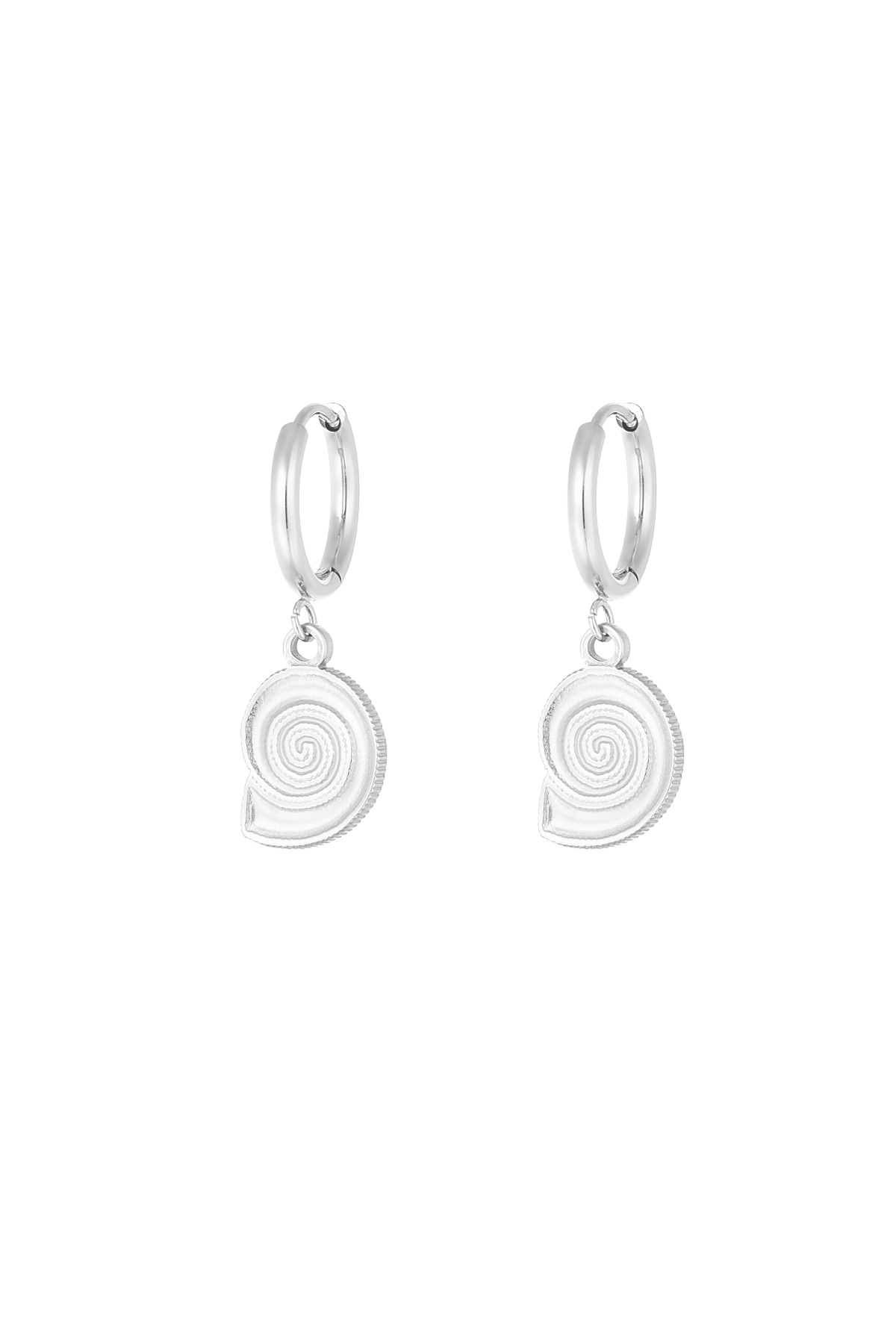 Earrings shell swirl - silver h5 