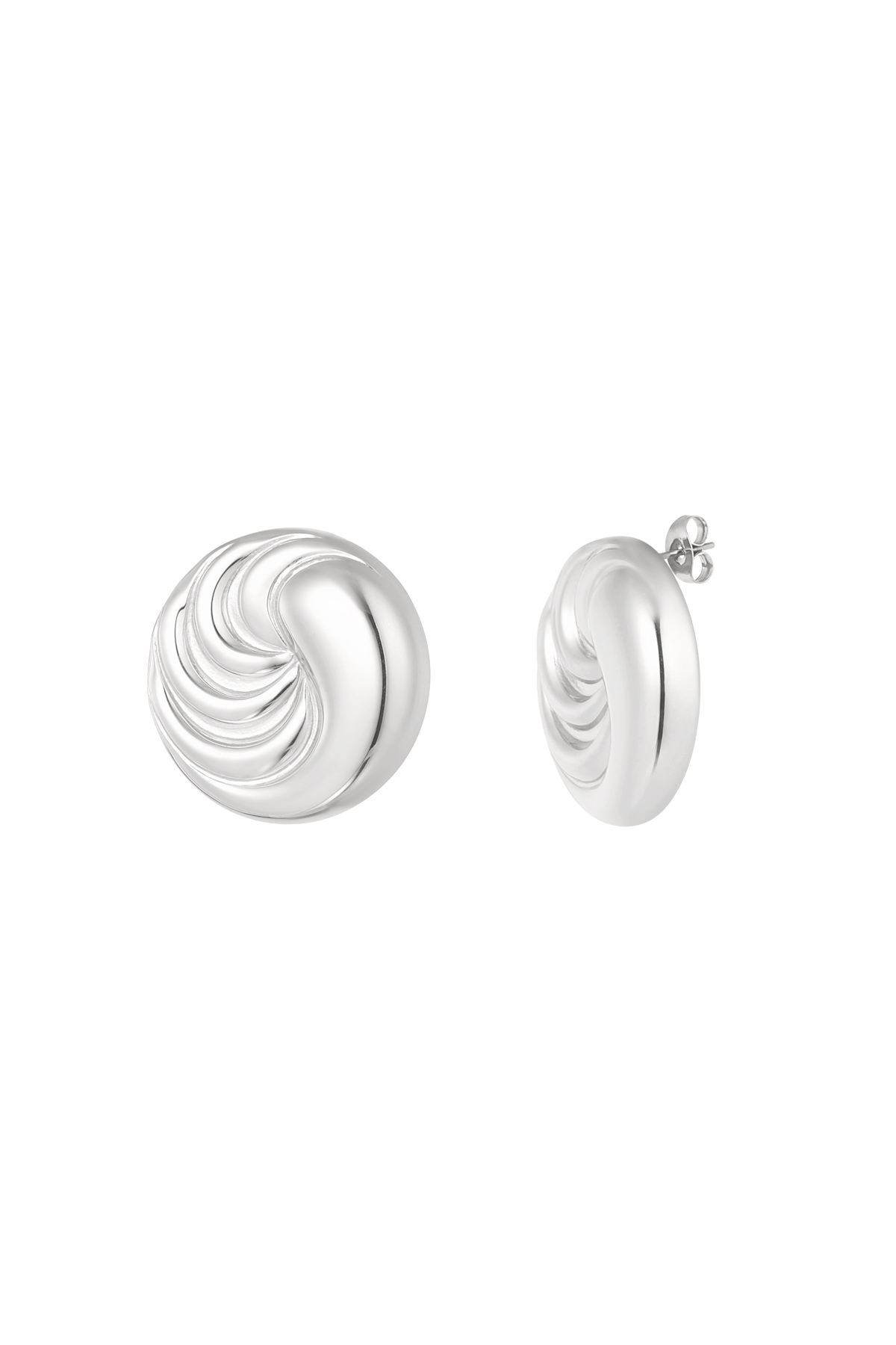 Boucles d'oreilles vague twizzle - argent h5 