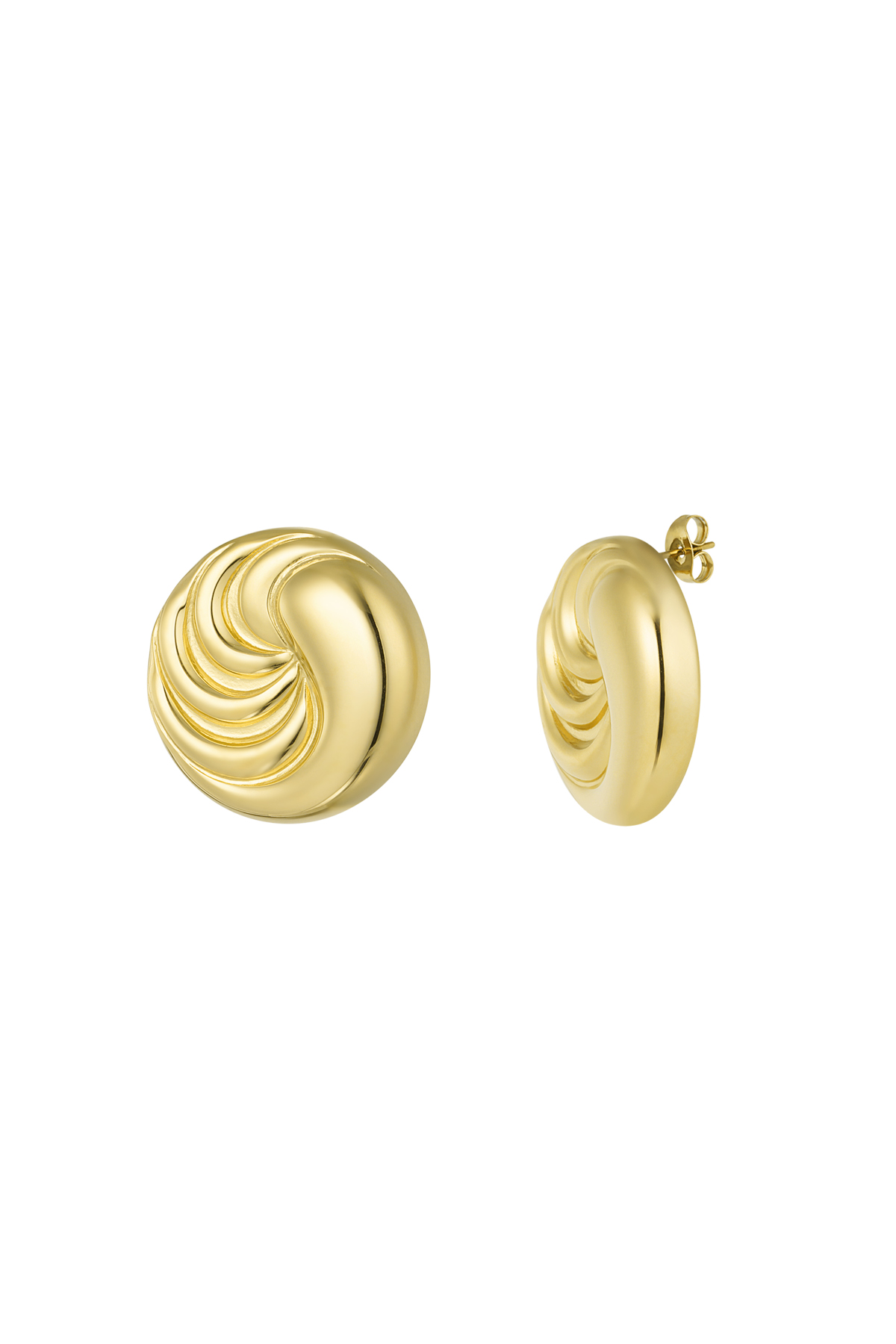 Earrings twizzle wave - gold