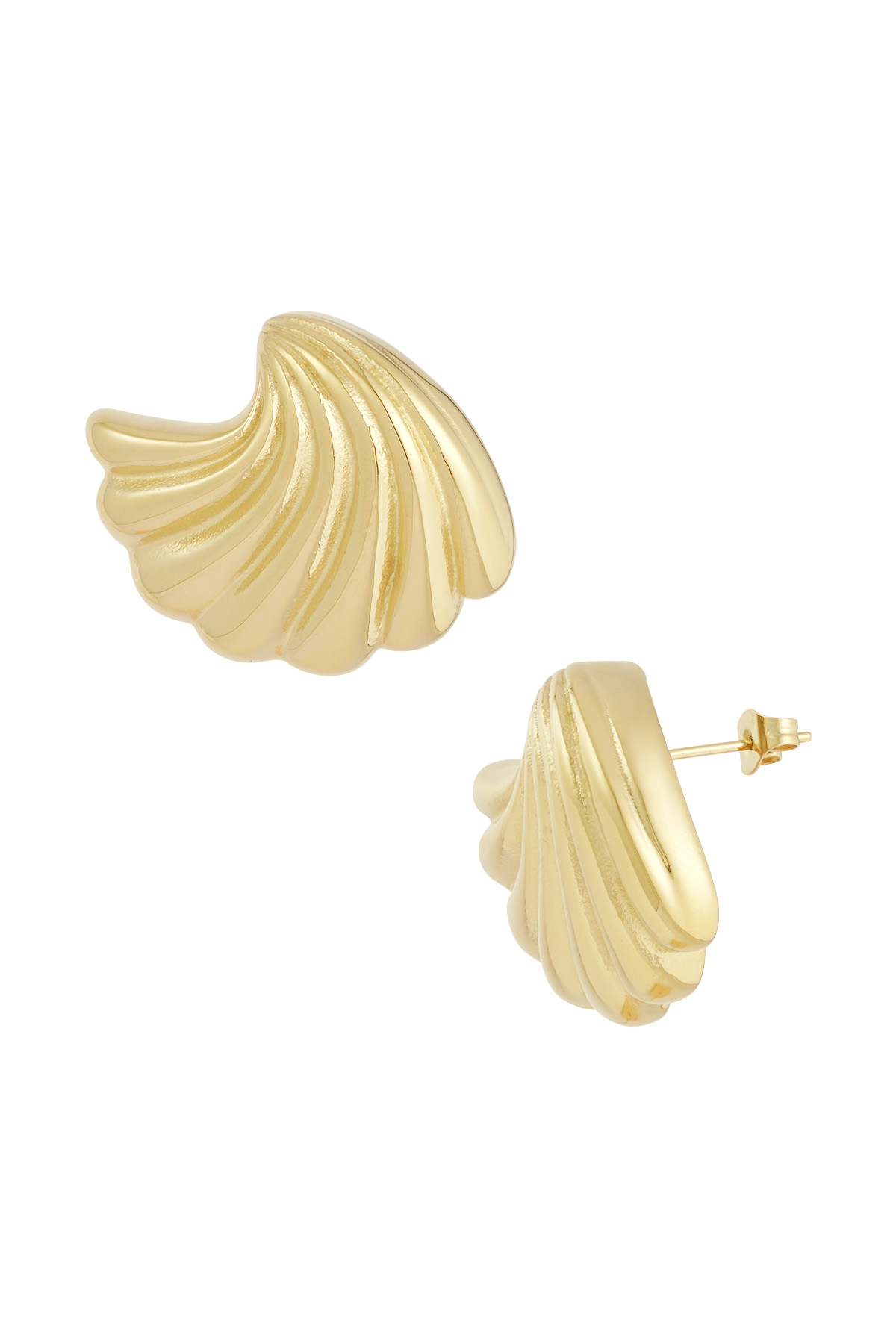 Earrings wavy wild - gold h5 