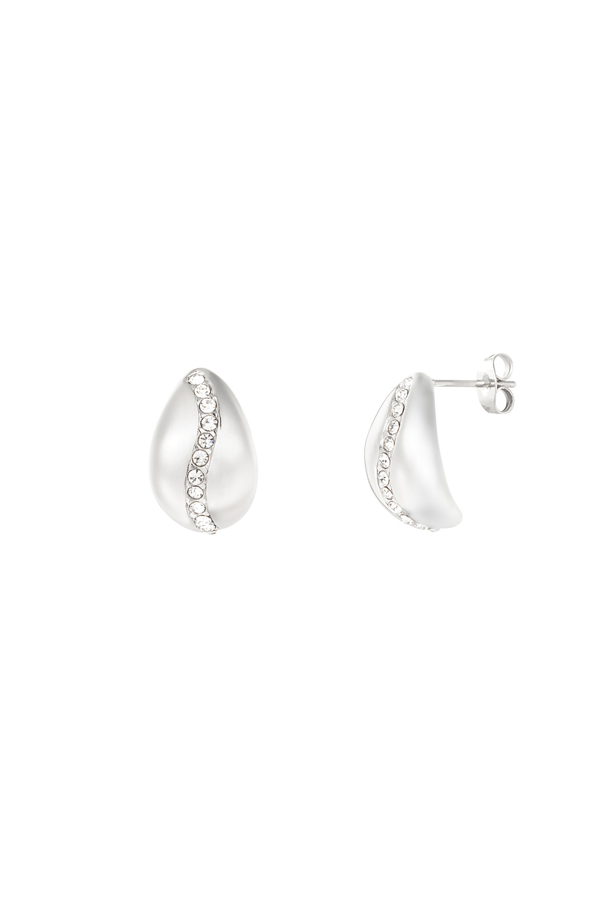 Small drop earring stones - silver h5 