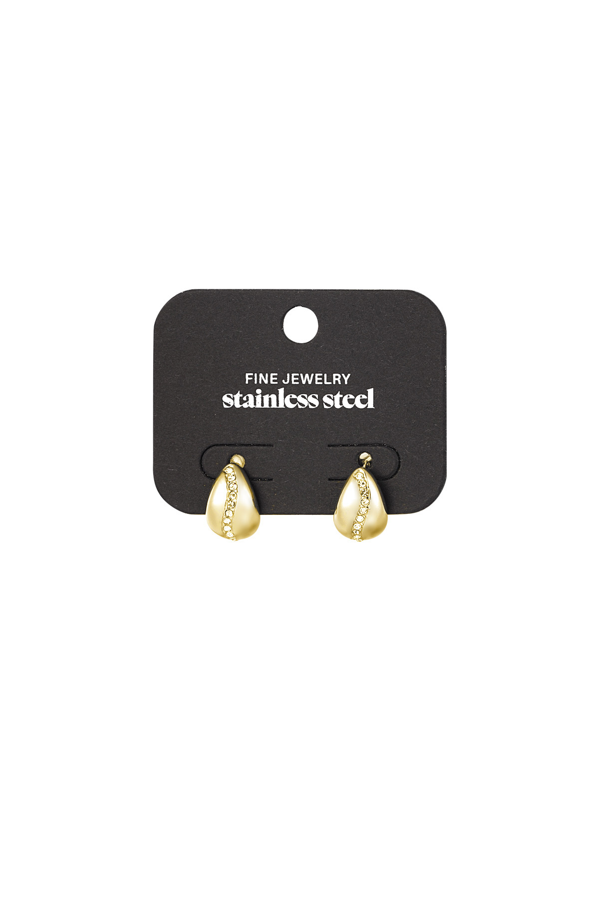 Petites boucles d'oreilles pendantes pierres - or h5 Image3