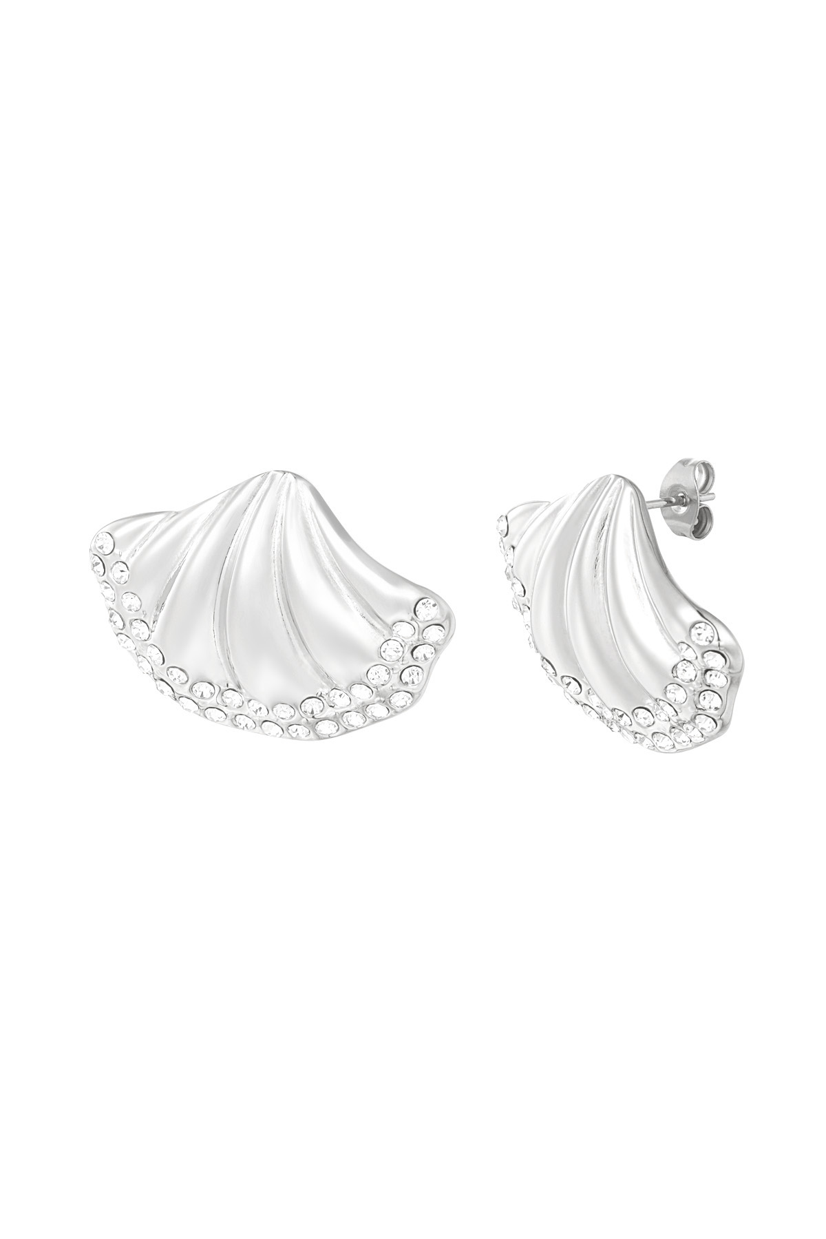 Pendientes concha brillante - plata h5 