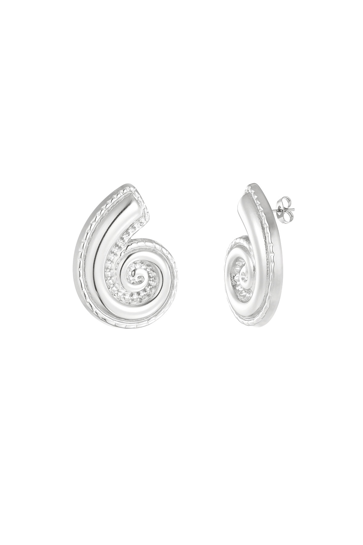 Boucles d'oreilles coquillages torsadés - argent h5 