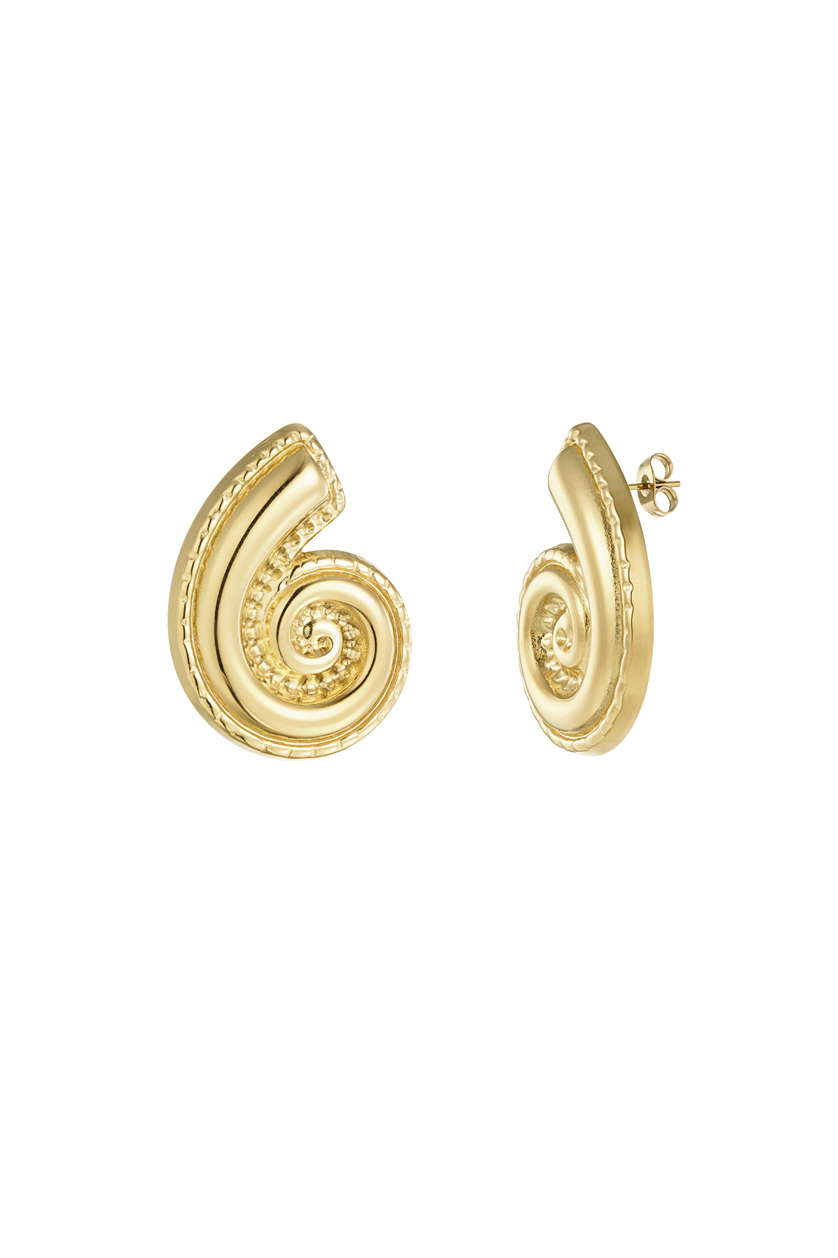 Twisted shell earrings - gold