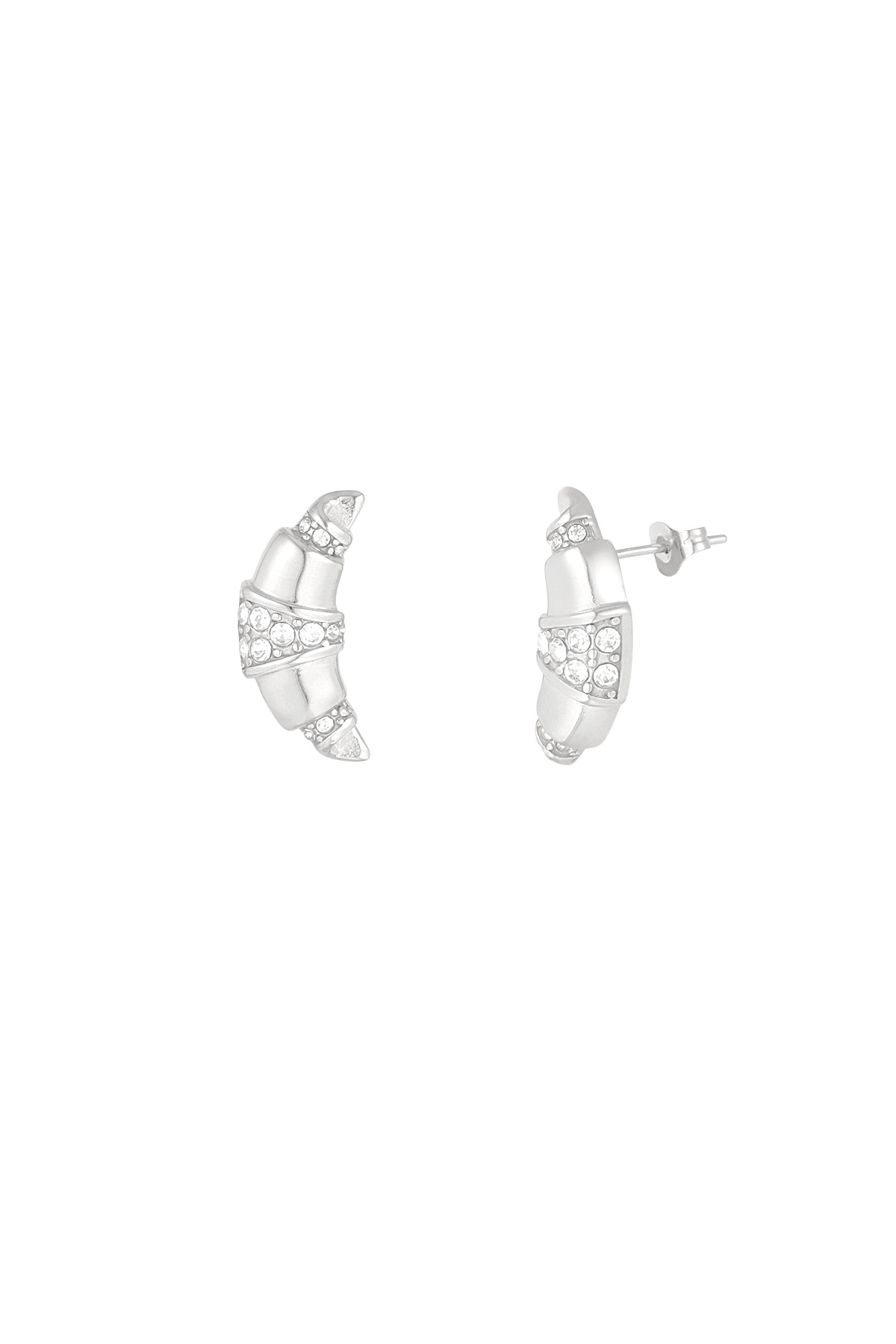 Croissant earrings - silver h5 