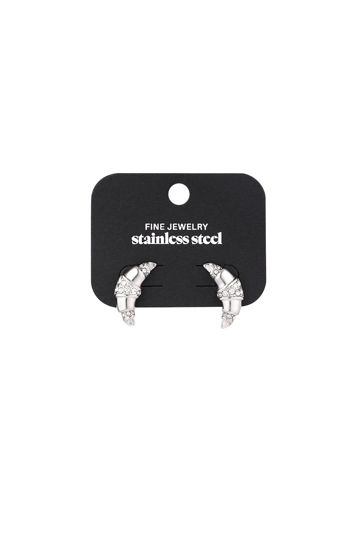 Croissant earrings - silver h5 Picture3