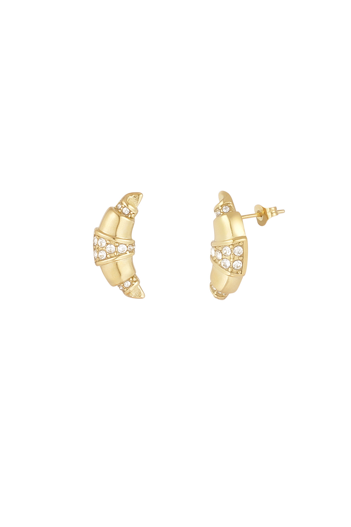 Croissant earrings - gold h5 