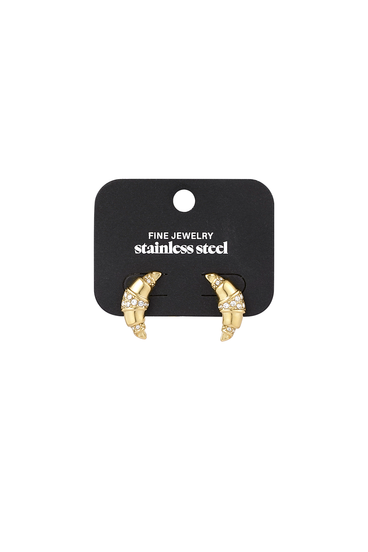 Croissant earrings - gold h5 Picture3