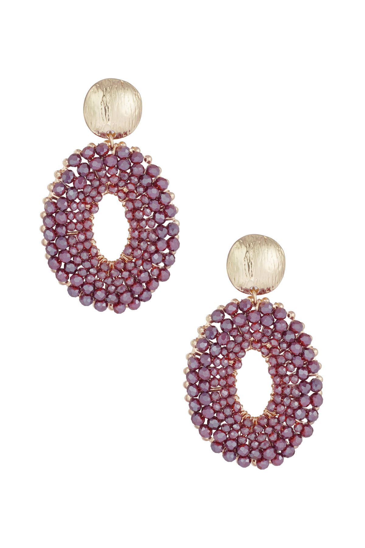 Boucles d'oreilles Fiesta colorées - violet foncé h5 