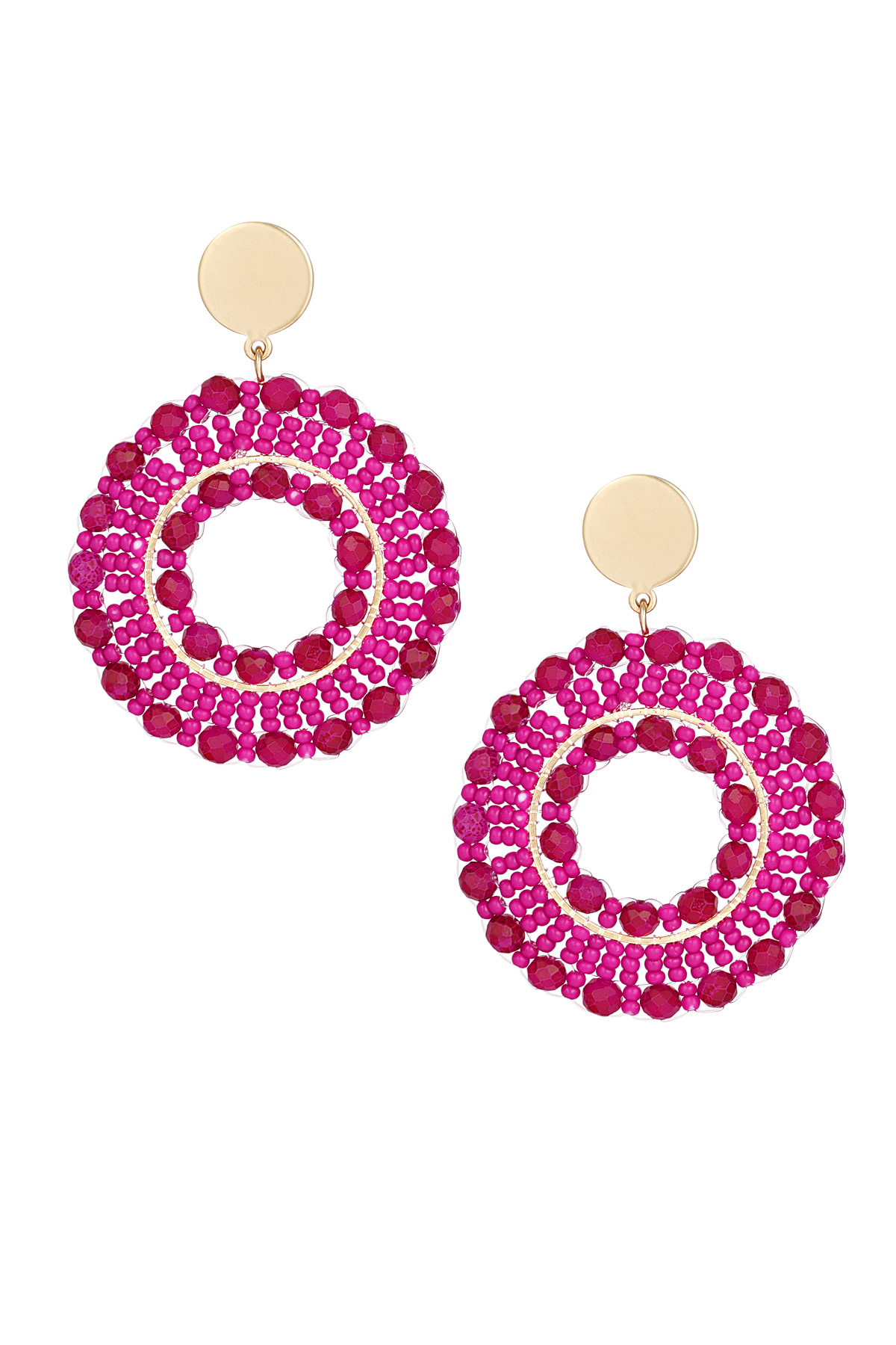 Boucles d'oreilles Joy colorées - Fuchsia h5 