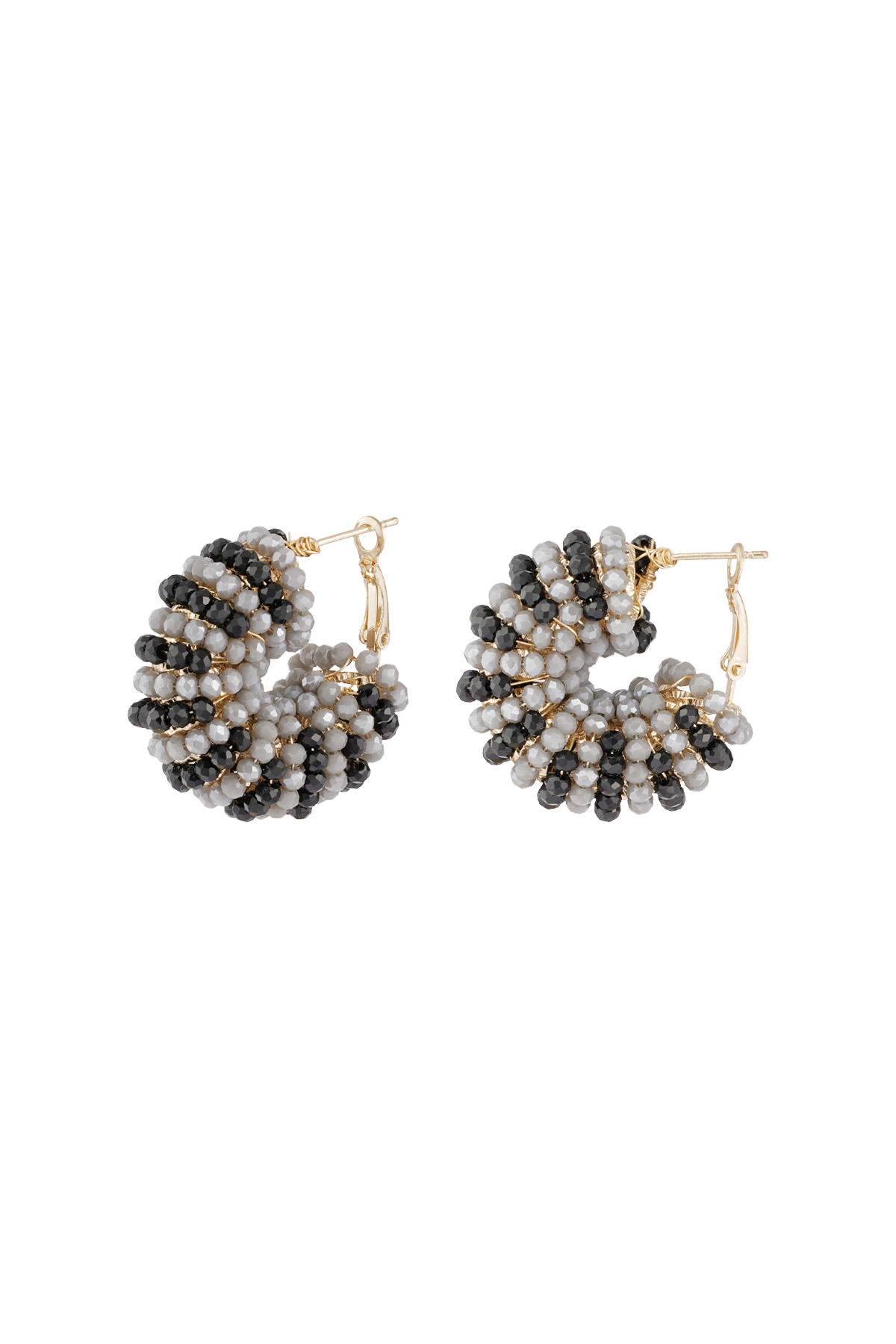 Happy Beads earrings - black & grey 