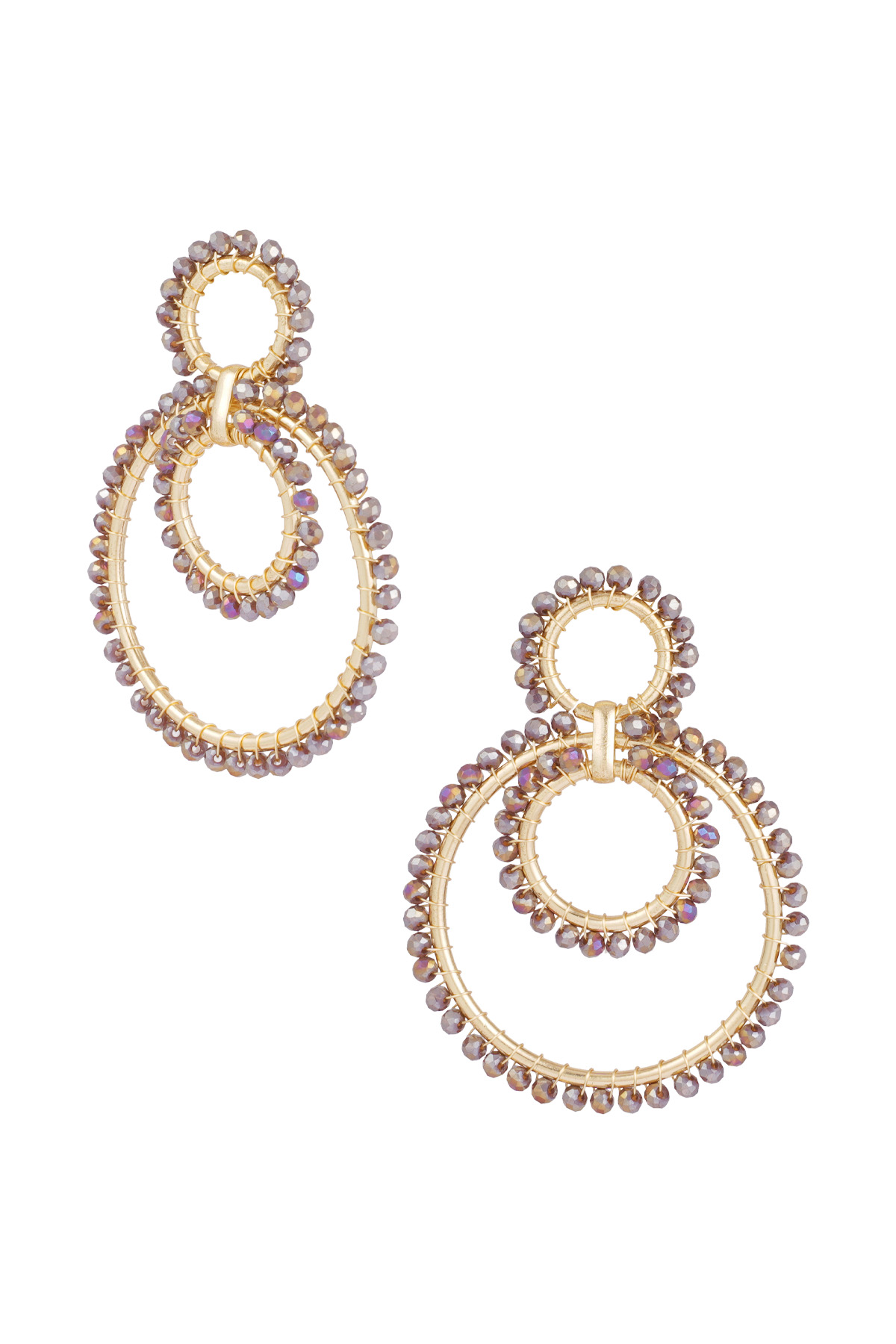 Ohrringe „Shimmering Rings Beads“ – lila h5 