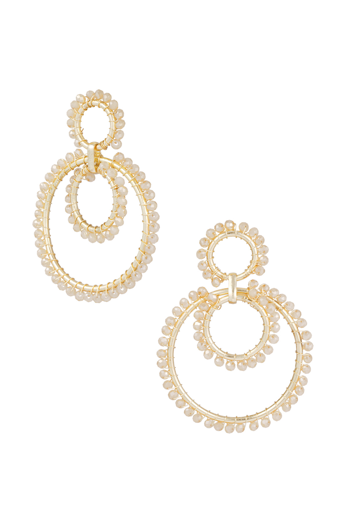 Pendientes de cuentas Shimmering Rings - beige h5 