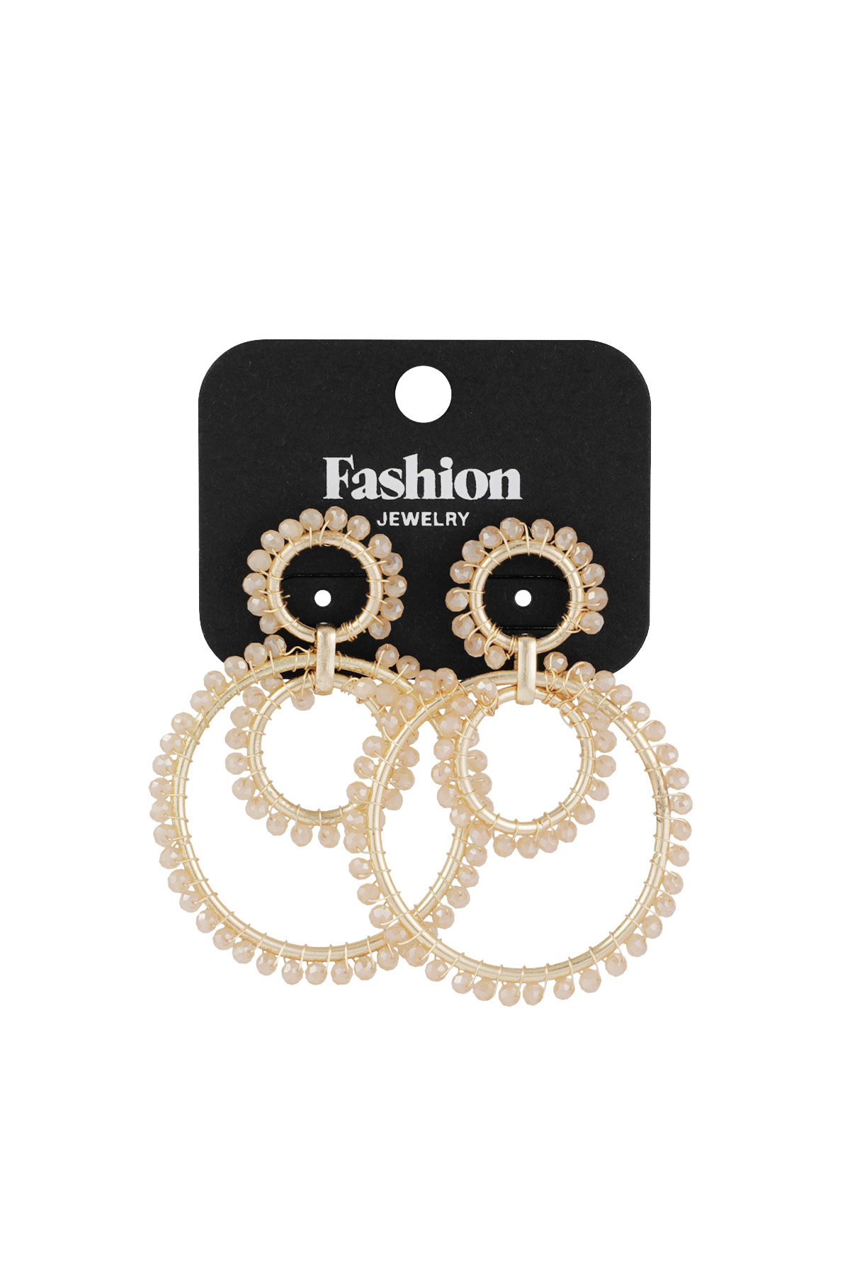 Pendientes de cuentas Shimmering Rings - beige h5 Imagen3